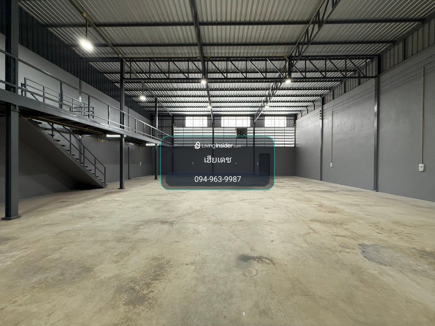 Warehouse for rent, newly built, Lam Luk Ka Khlong 7, not deep in and out of the alley, 3 phase electricity, container trucks can enter and exit. Usable area 643 sq m. – รูปที่ 3