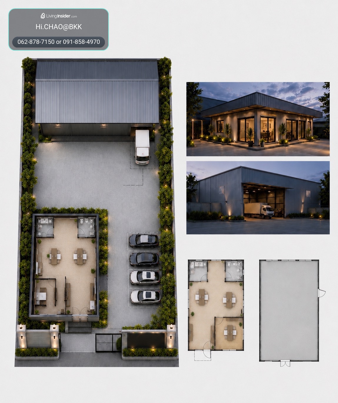 🚩Office + Warehouse @Sukhumvit 105Land Size: 20 x 40 meters (800 sq.m.)Total Usable Area: 800 sq.m. – รูปที่ 3