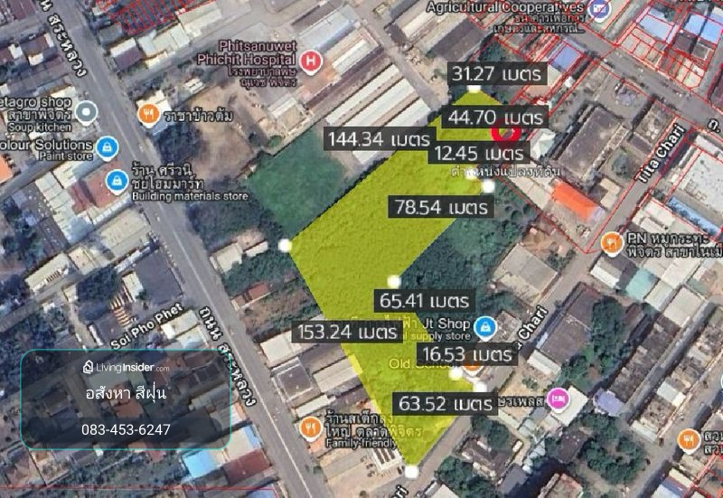 ที่ดินเปล่า 6-2-33 ไร่ ติดรพ.พิษณุเวช ติดถนนสาธารณะ ใจกลางเมืองพิจิตร จ.พิจิตร – รูปที่ 4