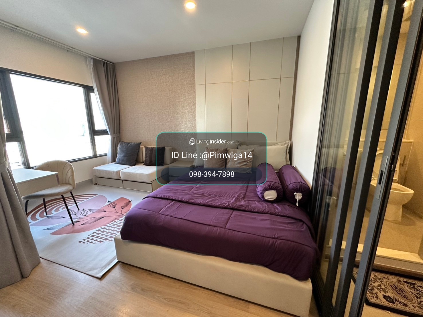 🏙️ For rent Life Rama 4 - Asoke, beautiful room decorated in warm tones.  Good natural light, city view – รูปที่ 2
