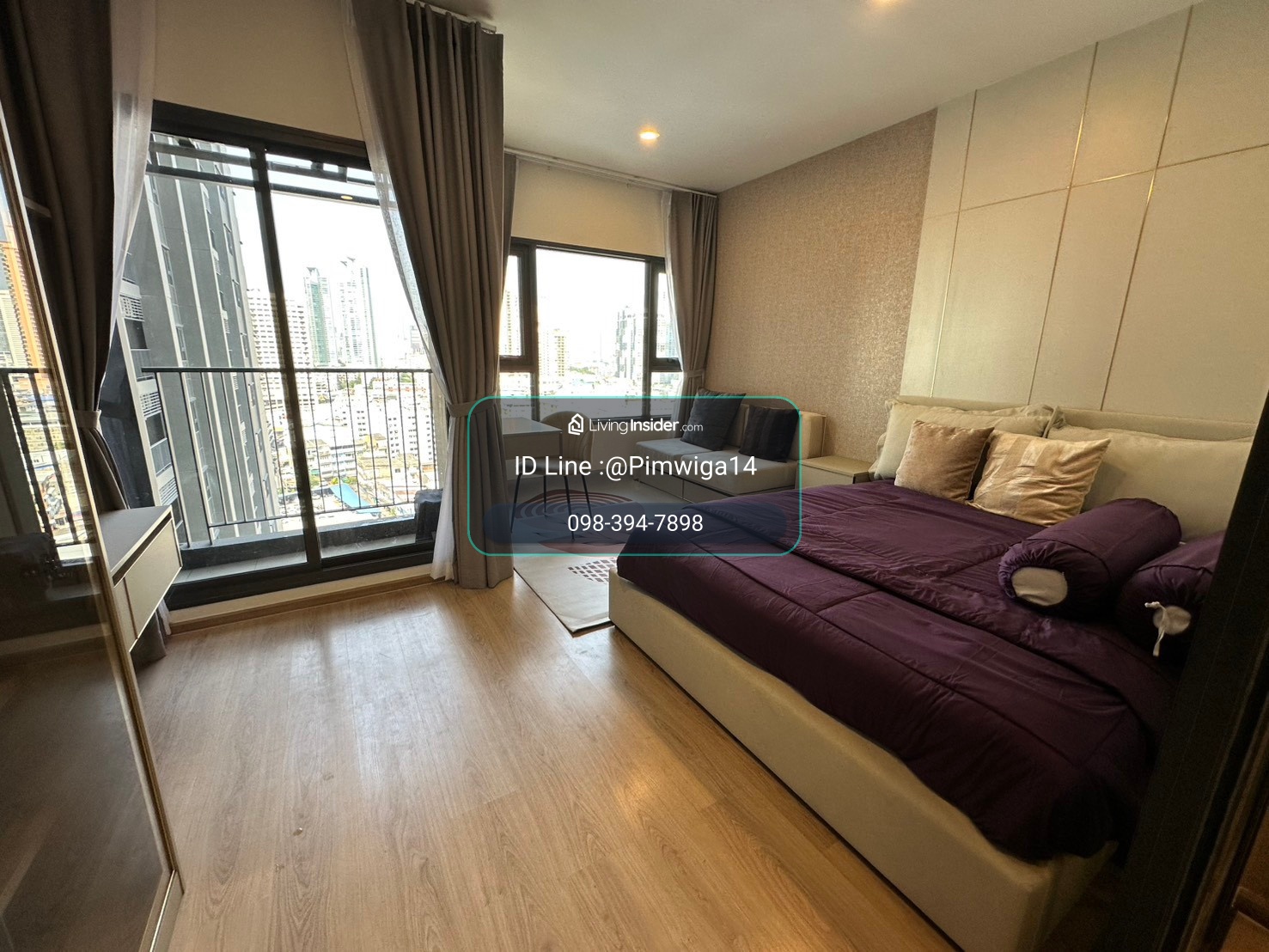 🏙️ For rent Life Rama 4 - Asoke, beautiful room decorated in warm tones.  Good natural light, city view – รูปที่ 4