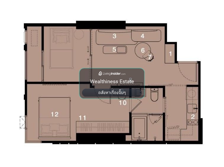 [HOT SALE] Down payment for corner room, Rare Item! Reference Ekkamai (Reference Ekkamai) 1 Bed Plus, 5th floor, only unit on the floor, next to Amenity, walk to the fitness-garden immediately. Can raise animals (Pet-Friendly) minus the cashback, its wort – รูปที่ 2