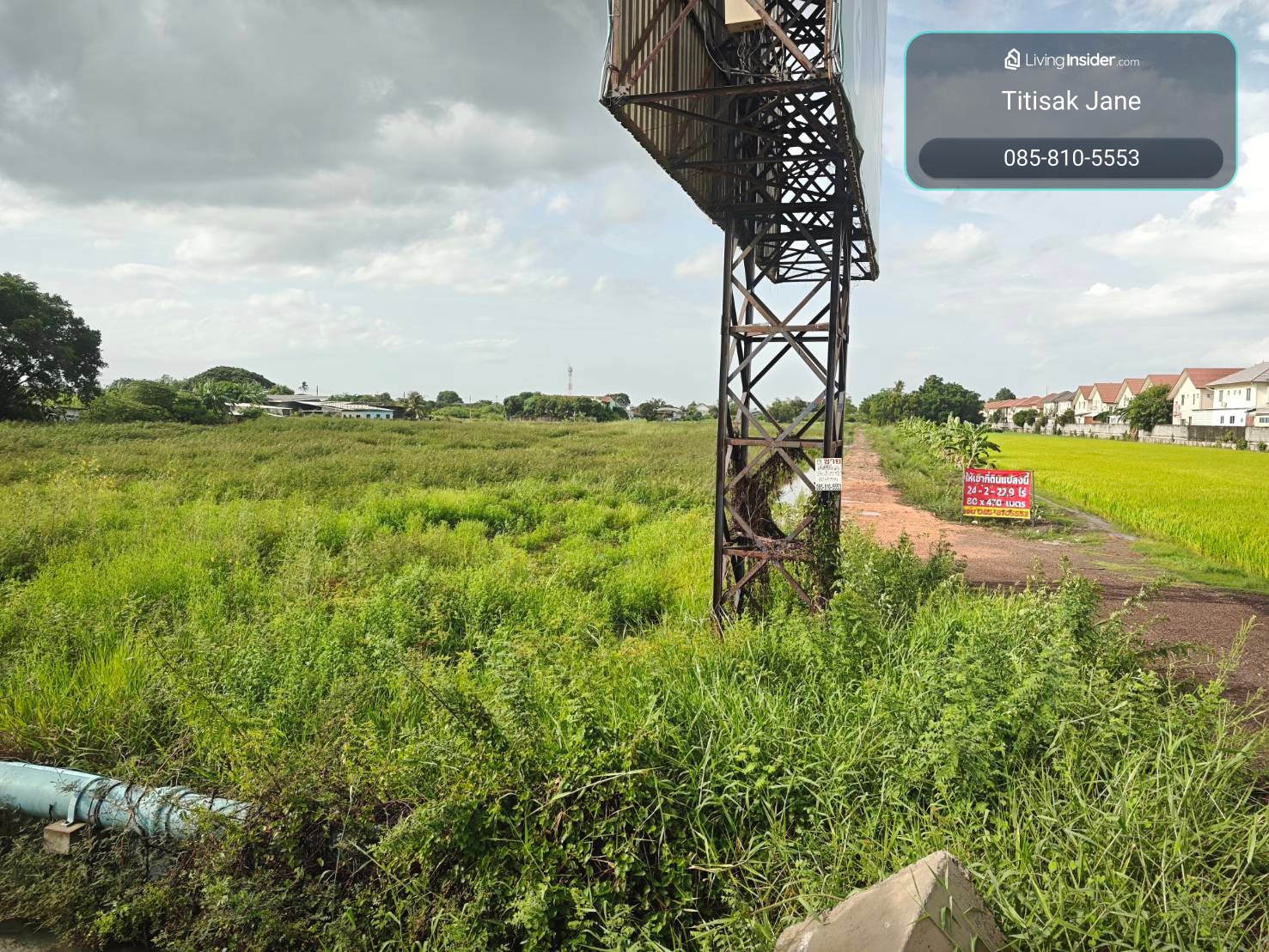 Land for rent, 3-30 years, Sai Noi District, 24-2-22.9 rai, next to a 4-lane concrete road, Ban Kluai-Sai Noi Road, very good location, many new villages. Long term rental – รูปที่ 4