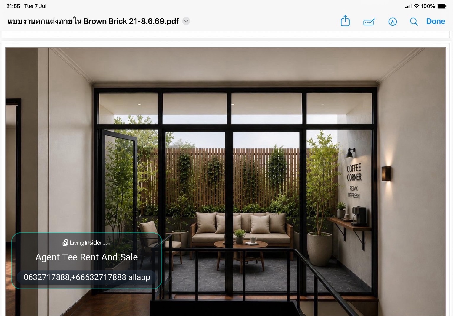 brown brick thonglor apartment /Rent 200sqm+10sqm 180,000 bath / 0632717888 linephone whatapp wechat – รูปที่ 3