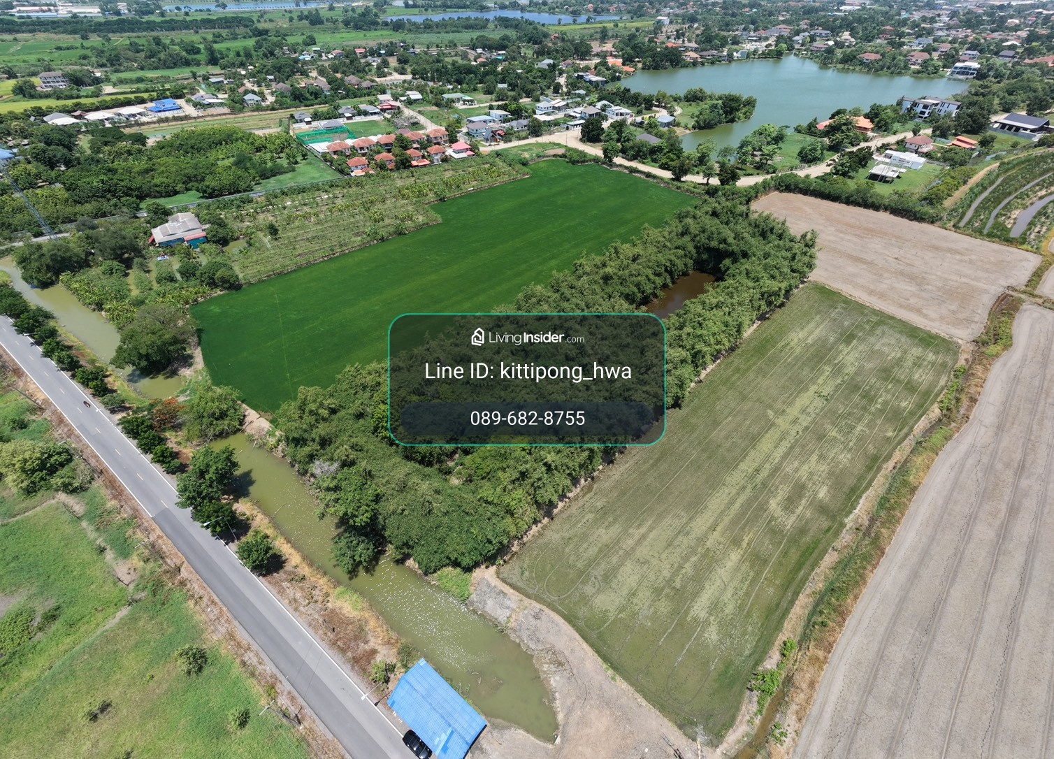 Land for sale, Tai Ko Subdistrict, Sam Khok District, Pathum Thani, size 6 rai 73 square wah, next to a public water canal, paved road. – รูปที่ 2