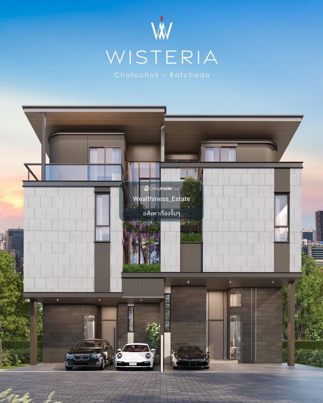 🔥Buy directly from the project🏛️Wisteria Chatuchak-Ratchada | 3.5-storey luxury detached house with private elevator, size 405 sq m, 54 sq m | 4 bedrooms, 5 bathrooms, 4 parking spaces, starting at 38.8 MB. Contact to make an appointment to view Tel.09226 – รูปที่ 2