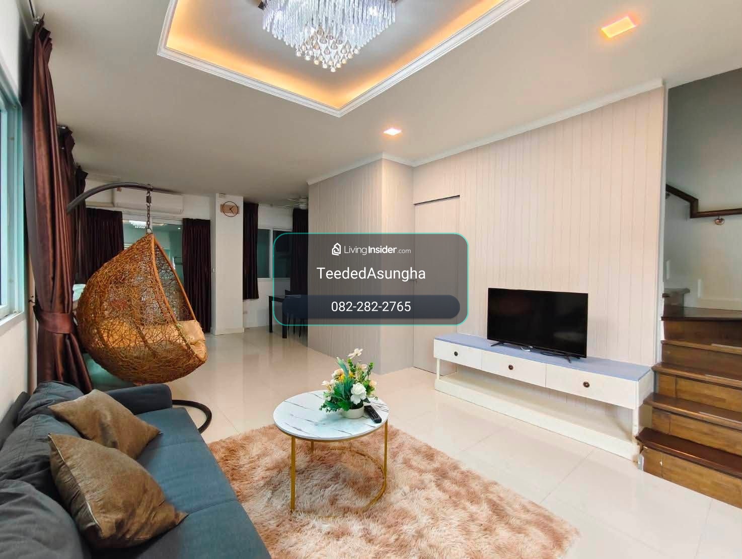 ให้เช่า หลังมุม 34ตรว 3นอน3น้ำ ทาวน์โฮม 3 ชั้น เบล็ส ทาวน์ ศรีนครินทร์ หนามแดง   – รูปที่ 2