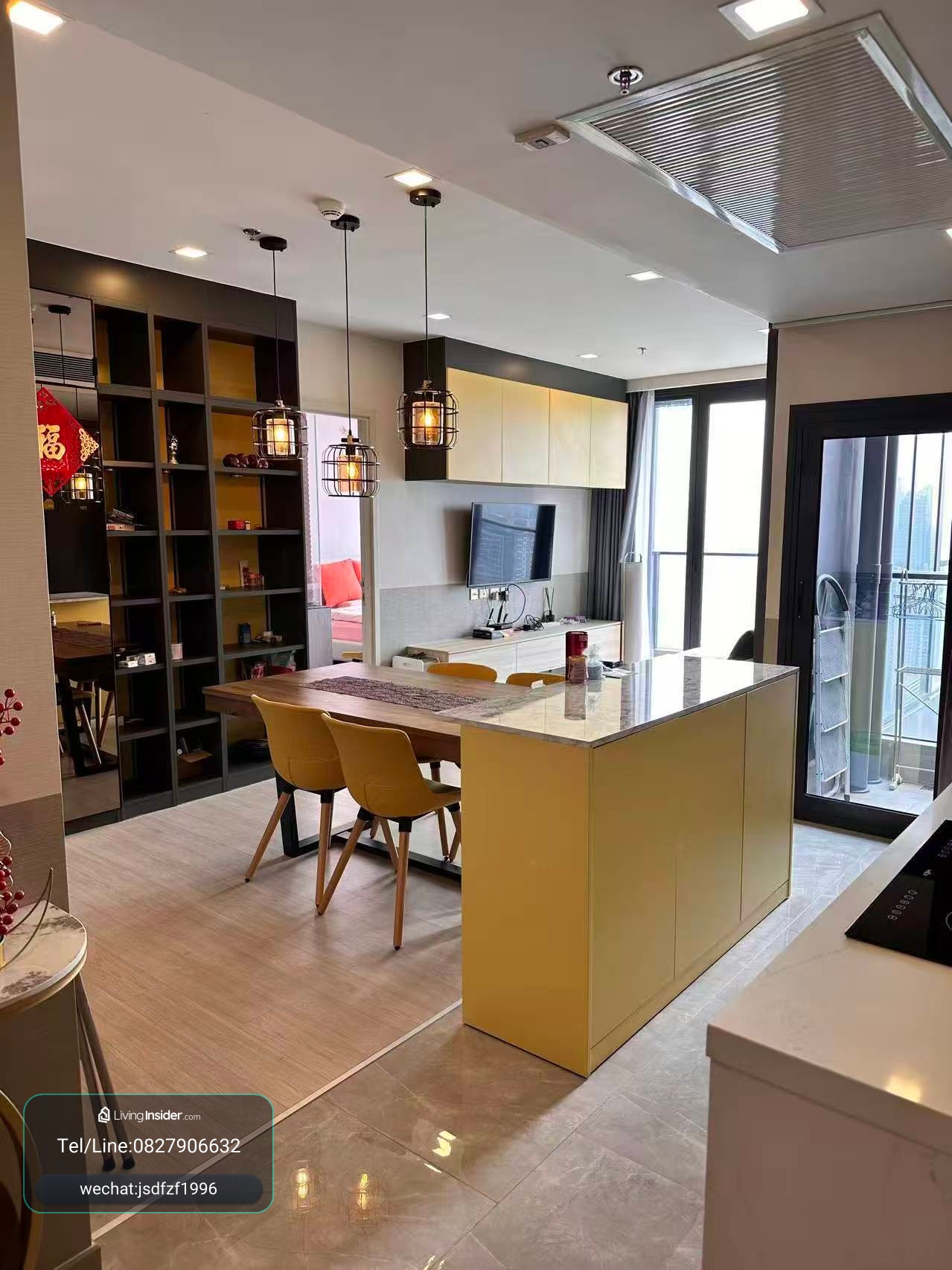 วันไนน์ไฟว์ อโศก - พระราม 9 | ชั้นสูงพิเศษ 41st 2BR 2BA (วิวเมืองไร้สิ่งกีดขวาง ทาวเวอร์ A ยูนิต 03) 60,000 บาท / เดือน – รูปที่ 4