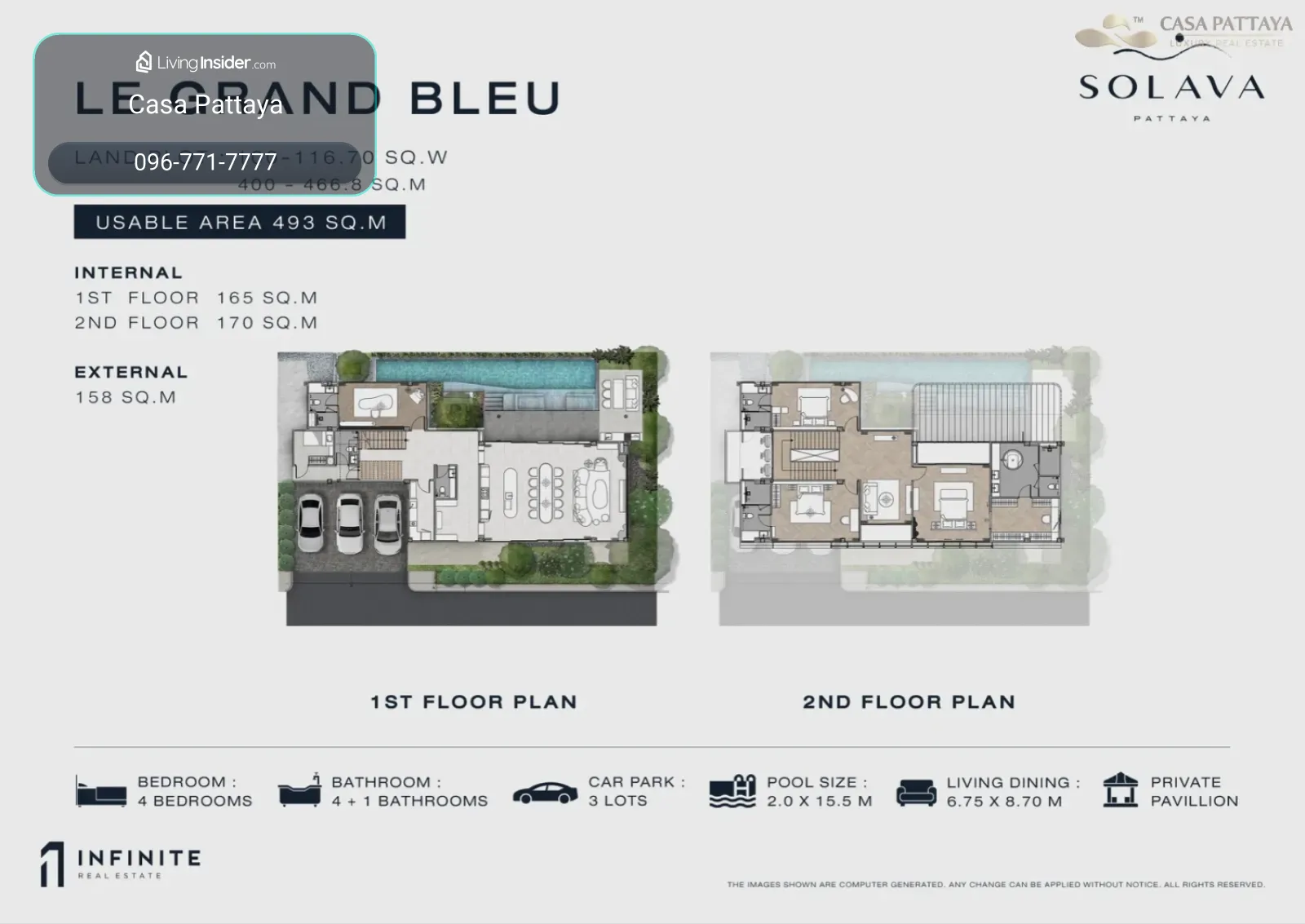 LE GRAND BLEU - วิลลาพูลหรูหราระดับอัลตร้า 4 ห้องนอน ที่ SOLAVA Pattaya – รูปที่ 2