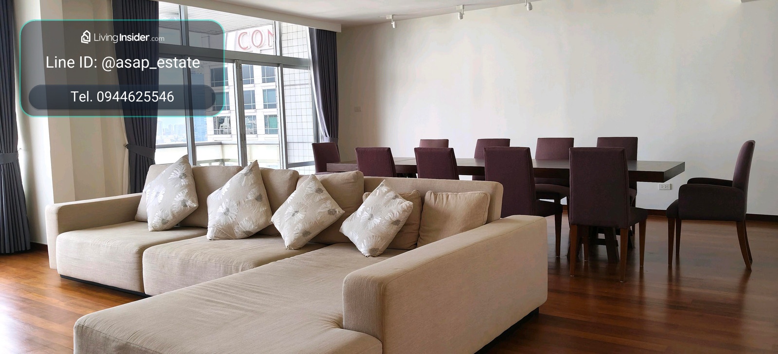 For rent, rare room! All season mansion, 3 bedrooms, 203 sq m, 31st floor, open view, newly renovated, in the middle of the city. – รูปที่ 2