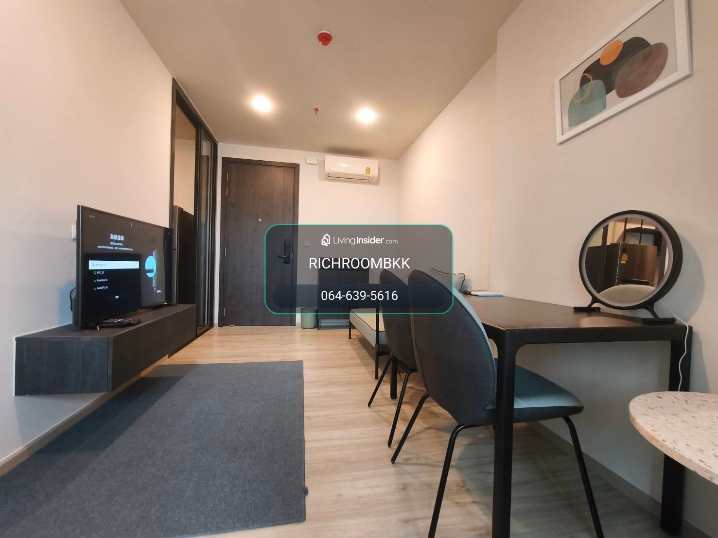 For Rent XT Huaikhwang 1 Bed high floor with close kitchen layout – รูปที่ 2