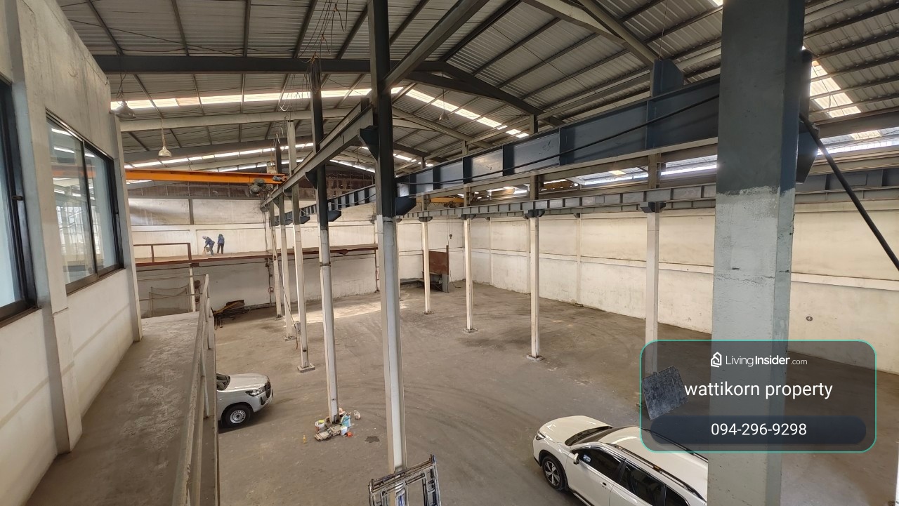 Urgent for rent! Ready-made warehouse with crane, 1200 sq m., with 2-story office, size 200 sq m., cheap price, located in Soi Sri Samit. Theparak intersection km.5 – รูปที่ 2