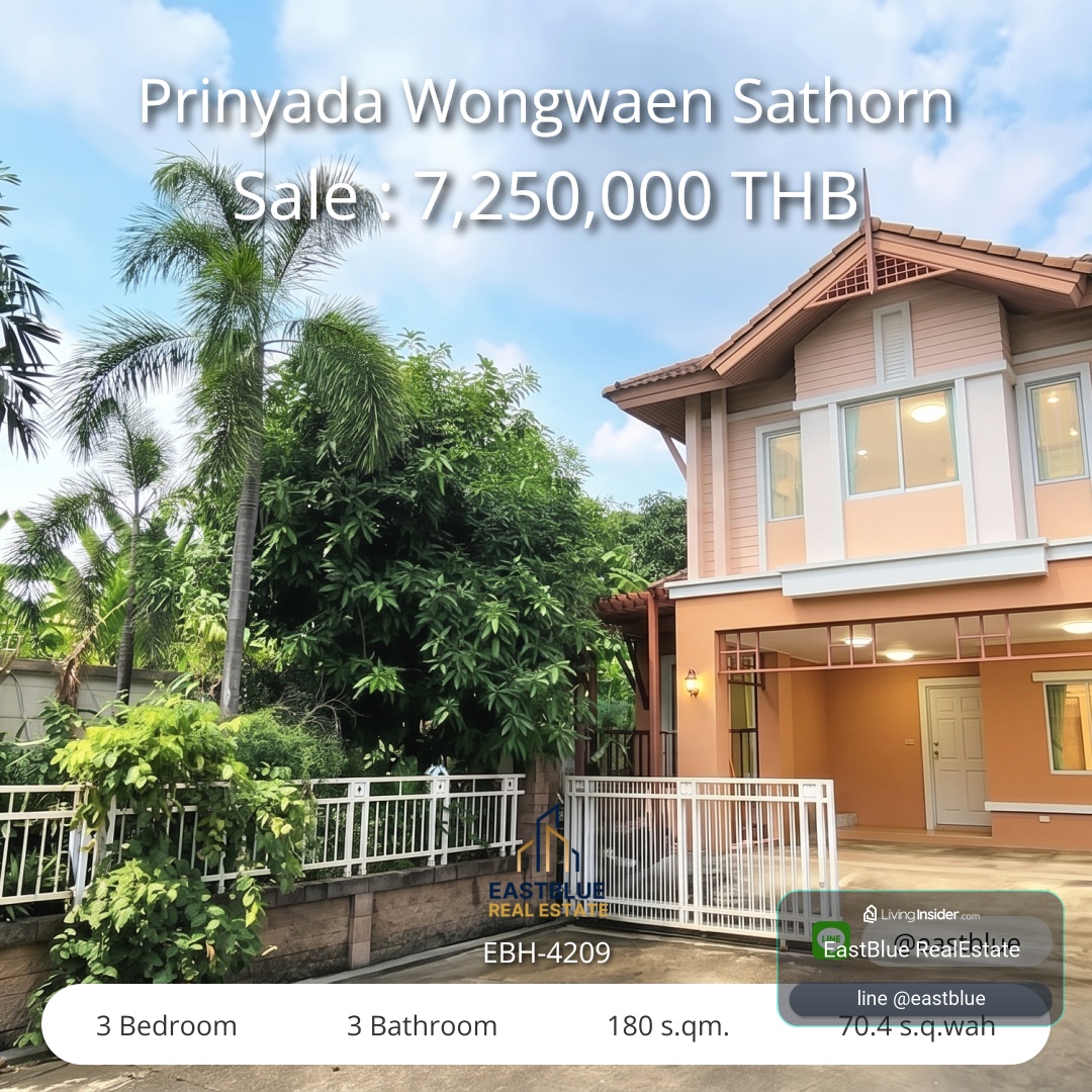 Spacious Corner House in Prinyada Wongwaen Sathorn 
Prime Location Near The Mall Bangkae – Ready to Move In 

Rare 3-Bed 3-Bath Home with Large Living Areas 
Enjoy Privacy & Convenience in Bangkok’s Top Zone 12 – รูปที่ 2