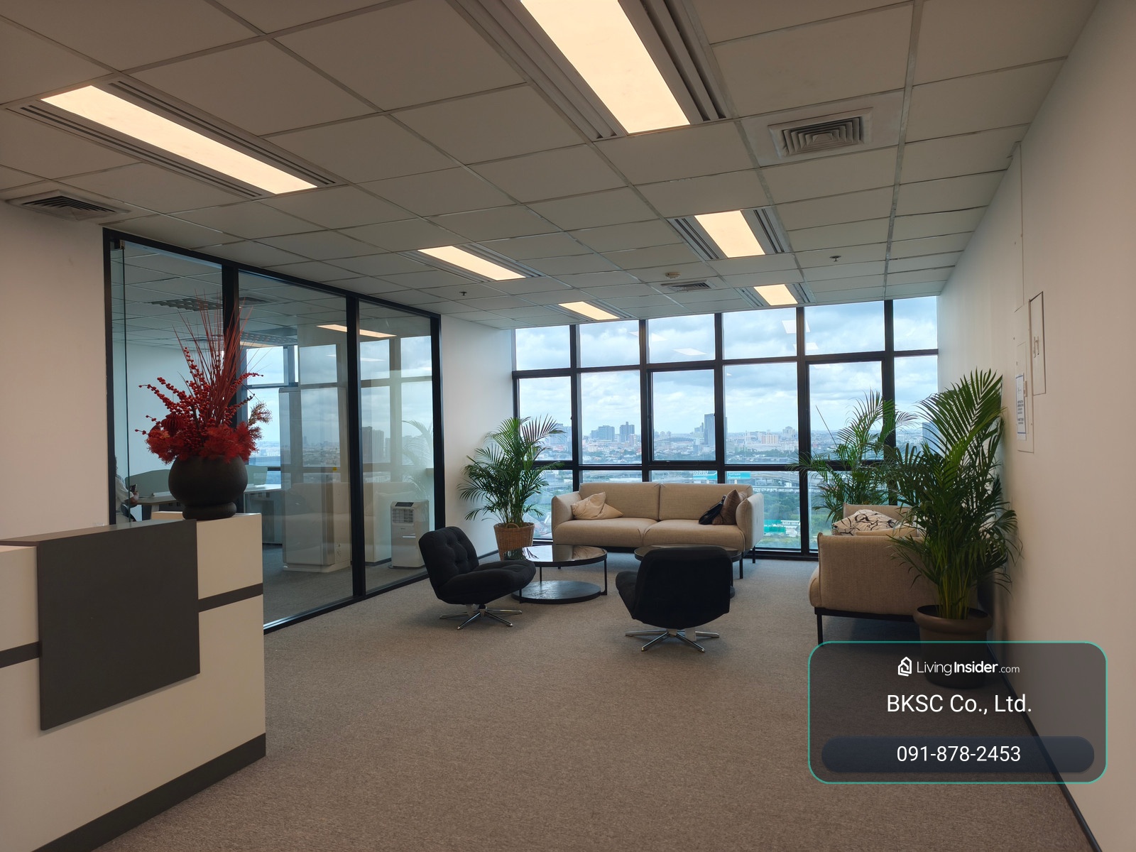 ✅Bangkok Office For Rent Phra Ram9 Serviced Office KPN Tower Rama9 Office Building Fully-Furnished Area 60 - 1,100 sq.m. Fully-Furnished (Rental Price starting from 700 THB/sq.m.) closed to MRT Phra Ram9, Rama9 Road, Ratchada – รูปที่ 4