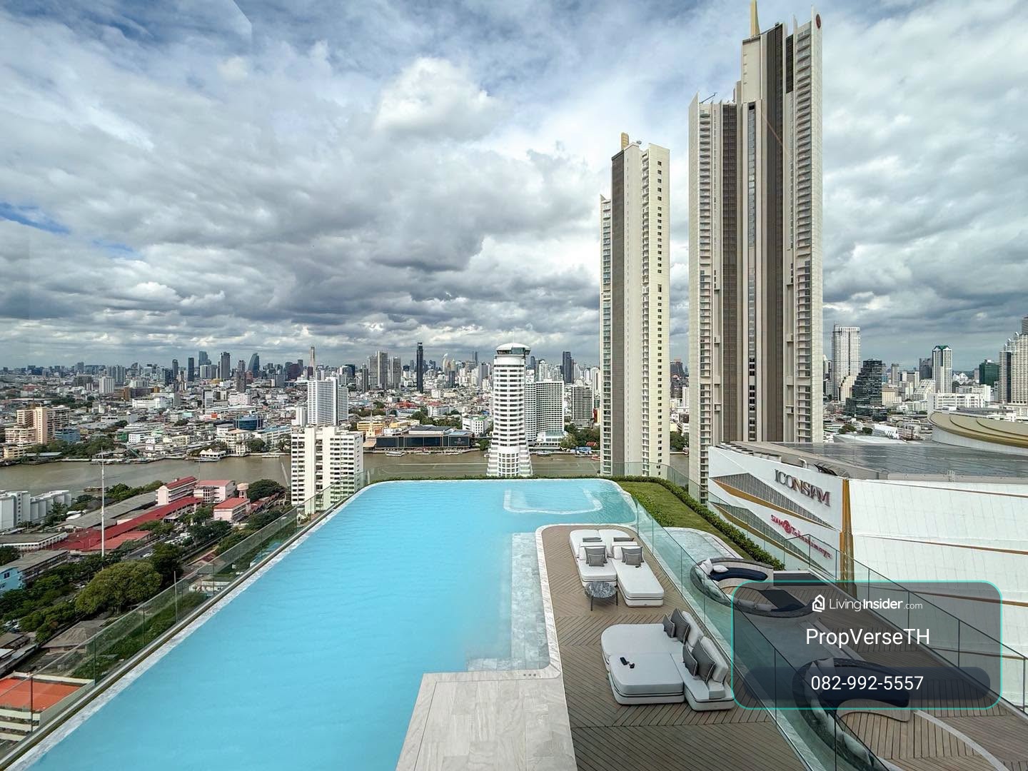 RARE Unit !! 2 Bed 95 Sqm.  วิว Iconsiam ทั้ง 2 ฝั่ง เห็นพุชัดๆ วิวเดียวกับสระว่ายน้ำ  – รูปที่ 2