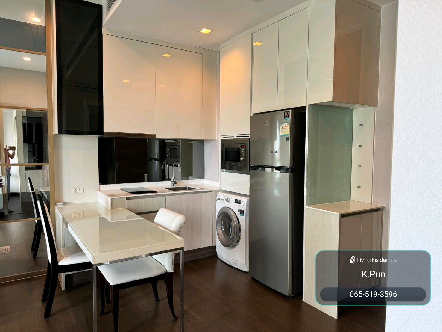 [Fot rent] Q Asoke ให้เช่าเพียง 28,000บาท/เดือน ห้องใหญ่46ตร.ม แต่งสวยครบพร้อมอยู่ ติดMRTเพชรบุรี0ม. โทรด่วน0655193596 k.ปัน – รูปที่ 3