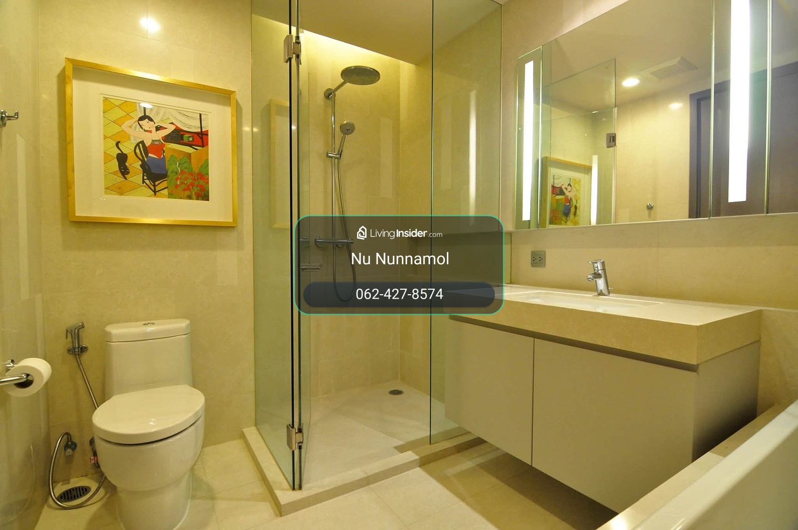 Quattro 1 ห้องนอน 55 ตรม. ตึก A ชั้น 10  ห้องน้ำ มีอ่างอาบน้ำ – รูปที่ 4