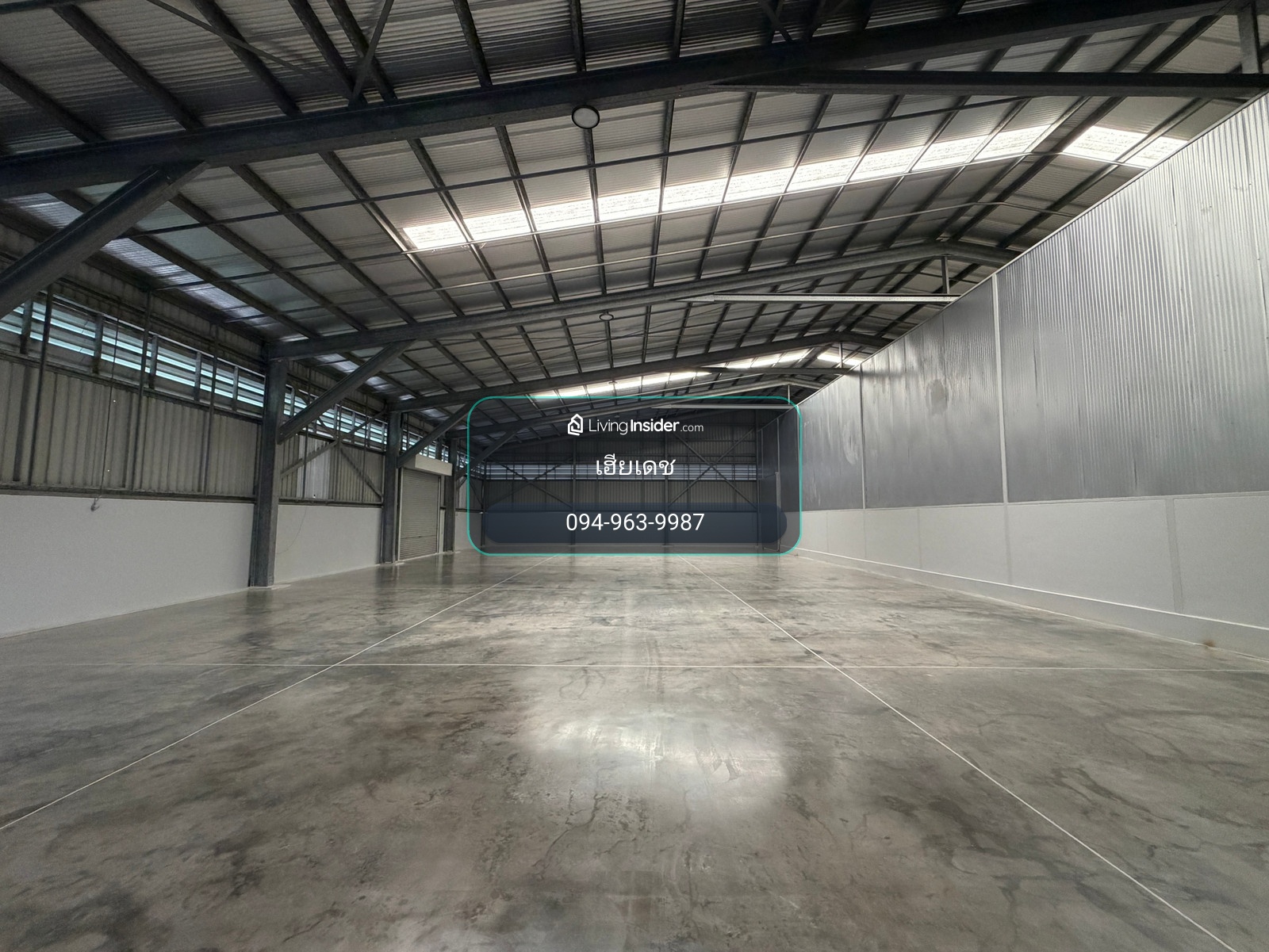 Warehouse/factory for rent, Chatuchot, next to the expressway, 2 checkpoints, usable area 800 sq m. 3-phase electricity. The warehouse has no central pole. The floor is polished. Container trucks can enter and exit easily. The road is wide. – รูปที่ 2