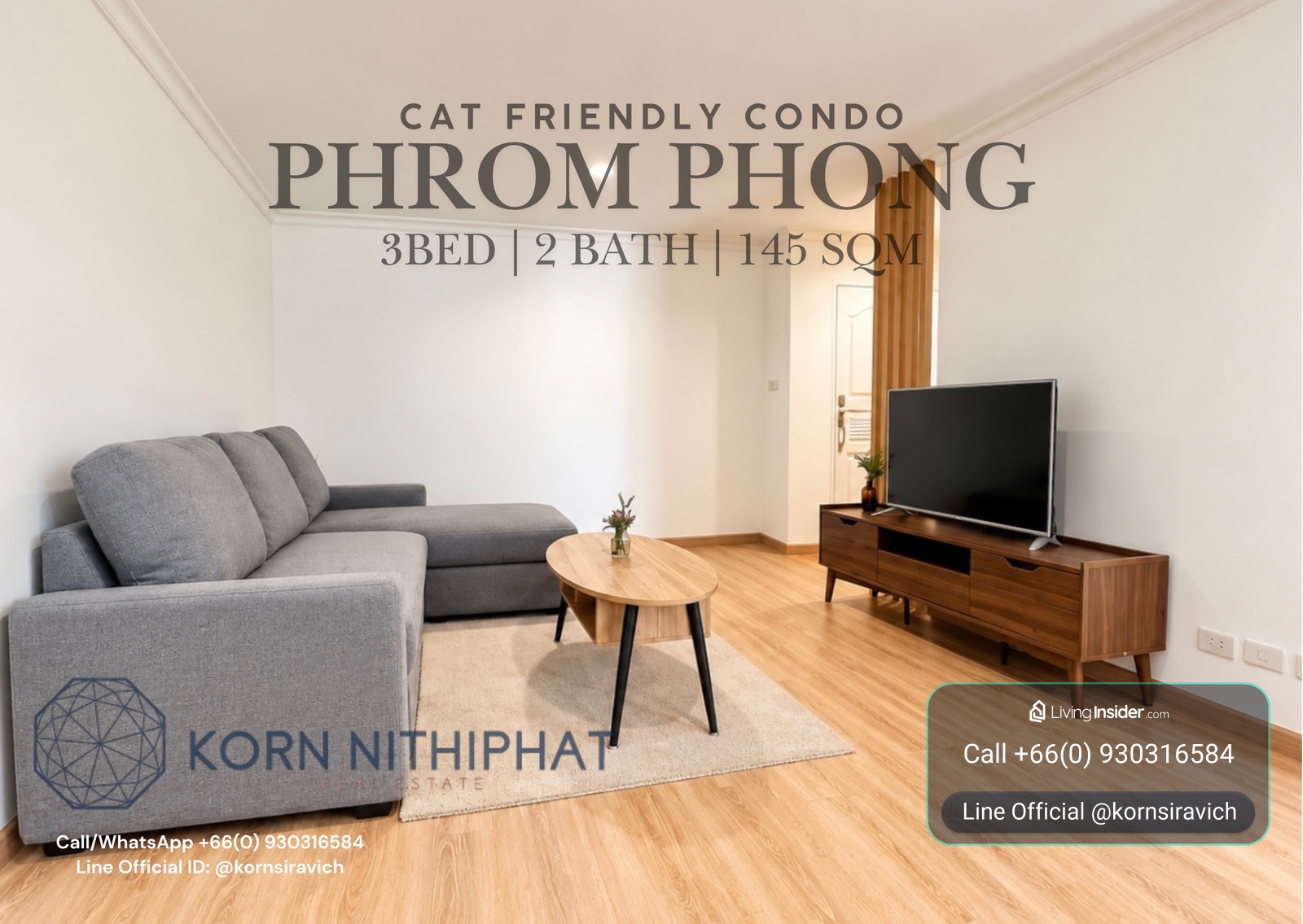 For Rent Cat Friendly Condo in Phrom Phong - Bangkok Thailand | 1.4 k.m. to BTS | Near EmQuartier and Thonglor - Ekkamai District – รูปที่ 3