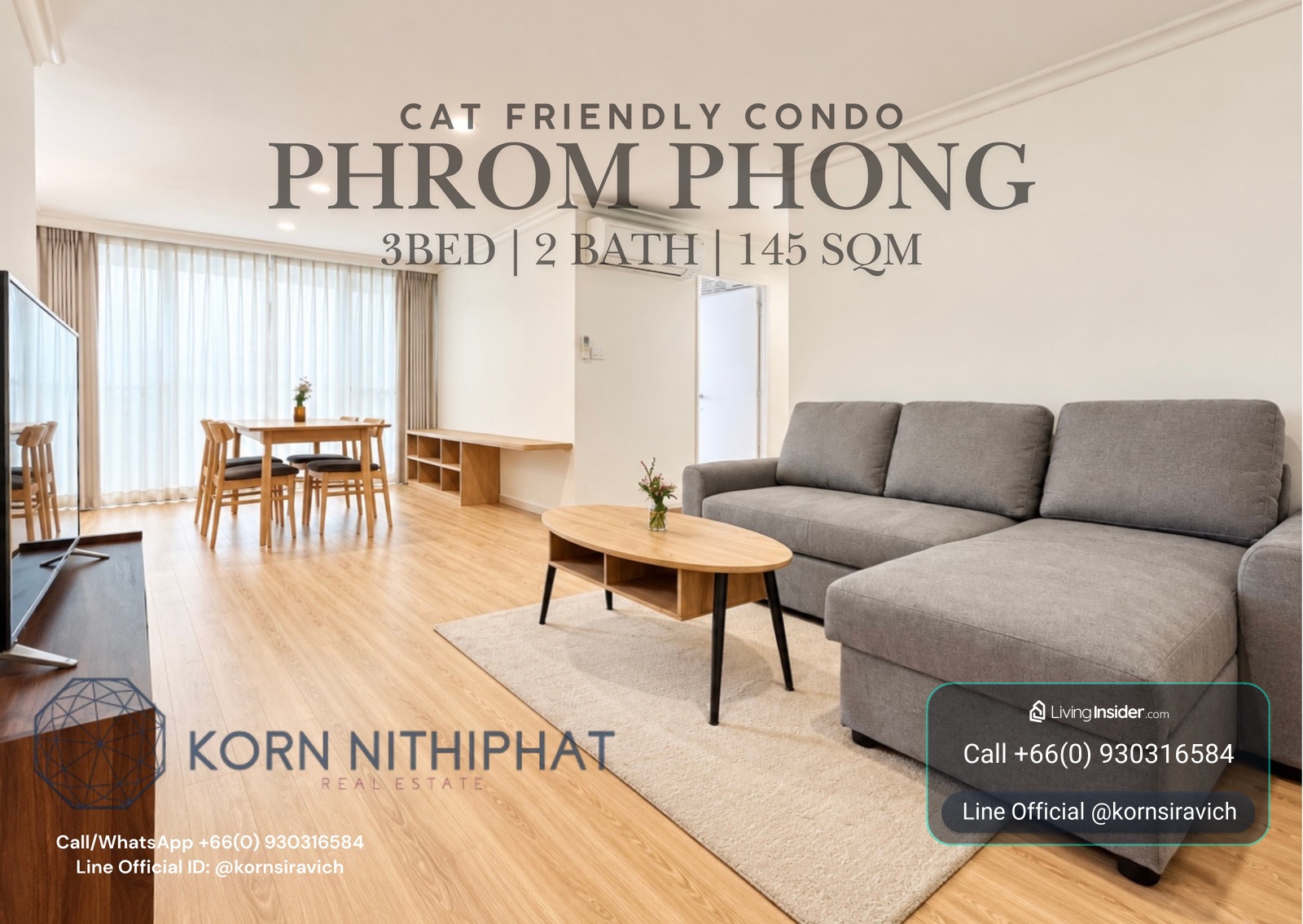 For Rent Cat Friendly Condo in Phrom Phong - Bangkok Thailand | 1.4 k.m. to BTS | Near EmQuartier and Thonglor - Ekkamai District – รูปที่ 2