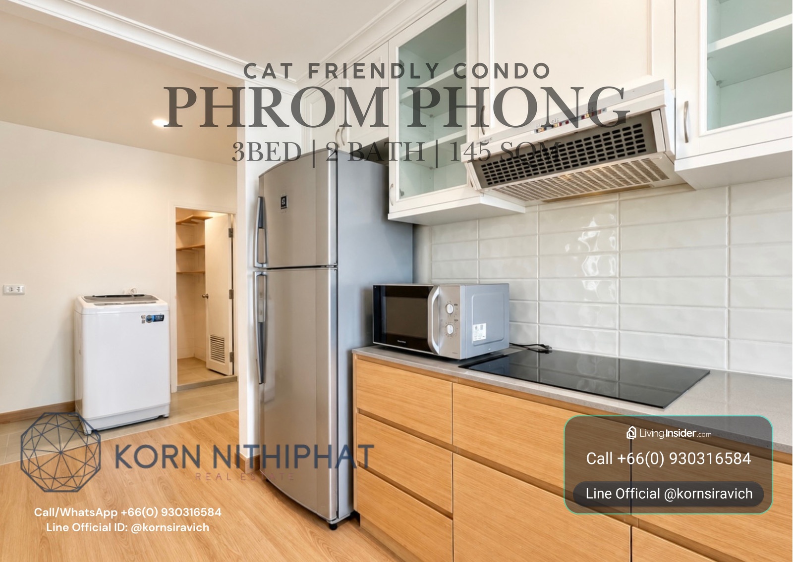 For Rent Cat Friendly Condo in Phrom Phong - Bangkok Thailand | 1.4 k.m. to BTS | Near EmQuartier and Thonglor - Ekkamai District – รูปที่ 4