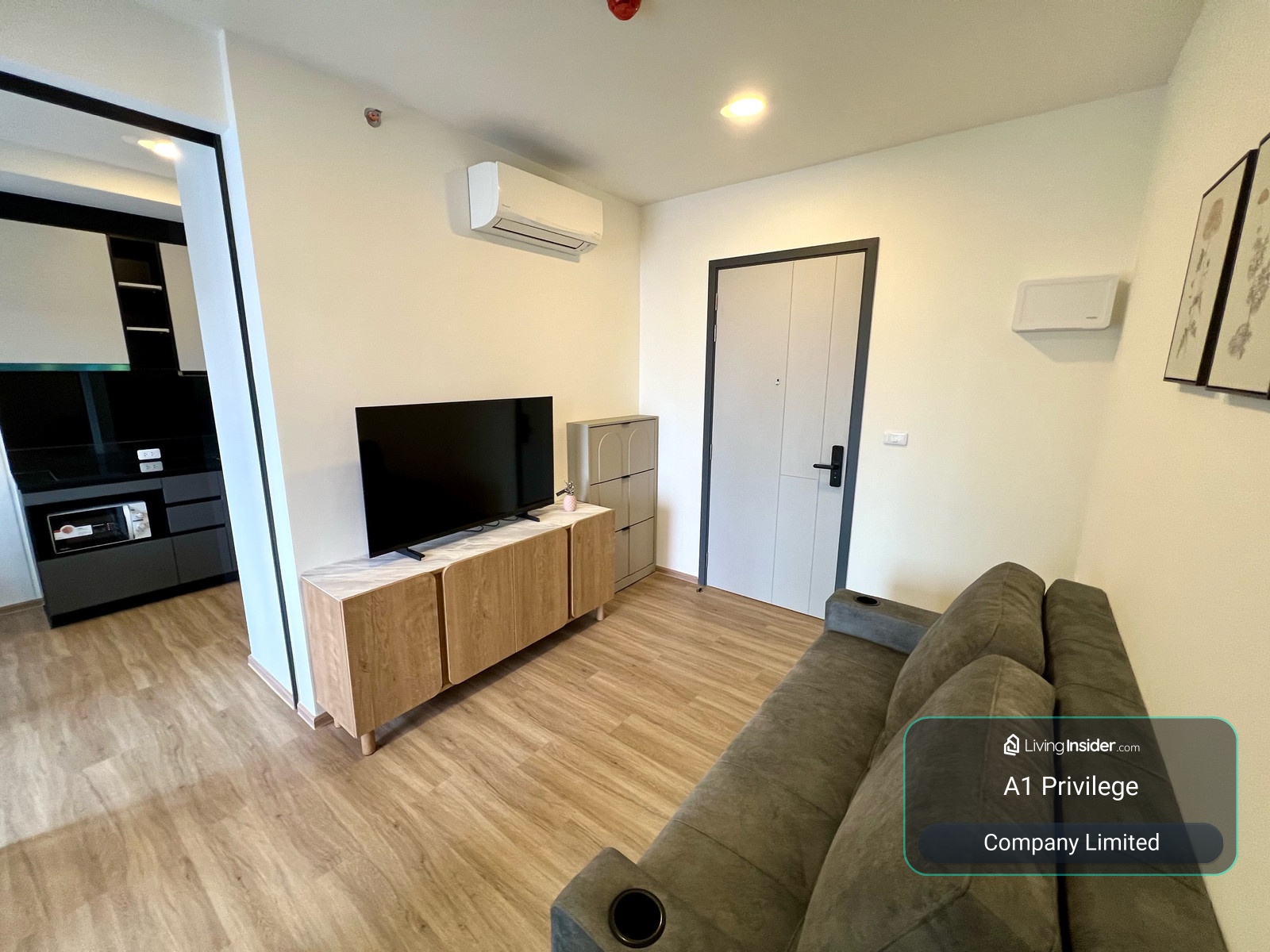 ให้เช่าชั้นสูง 1ห้องนอนใหญ่  ห้องใหม่ พร้อมอยู่ ครบครัน – รูปที่ 3
