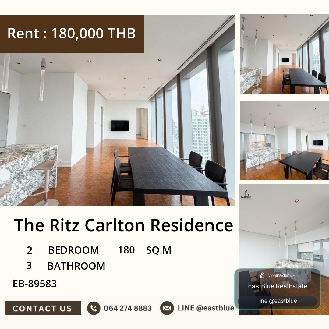 15/10/2026, 🏢 Luxury Condo for Rent! 💎 The Ritz Carlton Residence
2 Bed, 3 Bath | 180 sqm | EB-89583 | 180,000 THB/month 0642748883 – รูปที่ 3