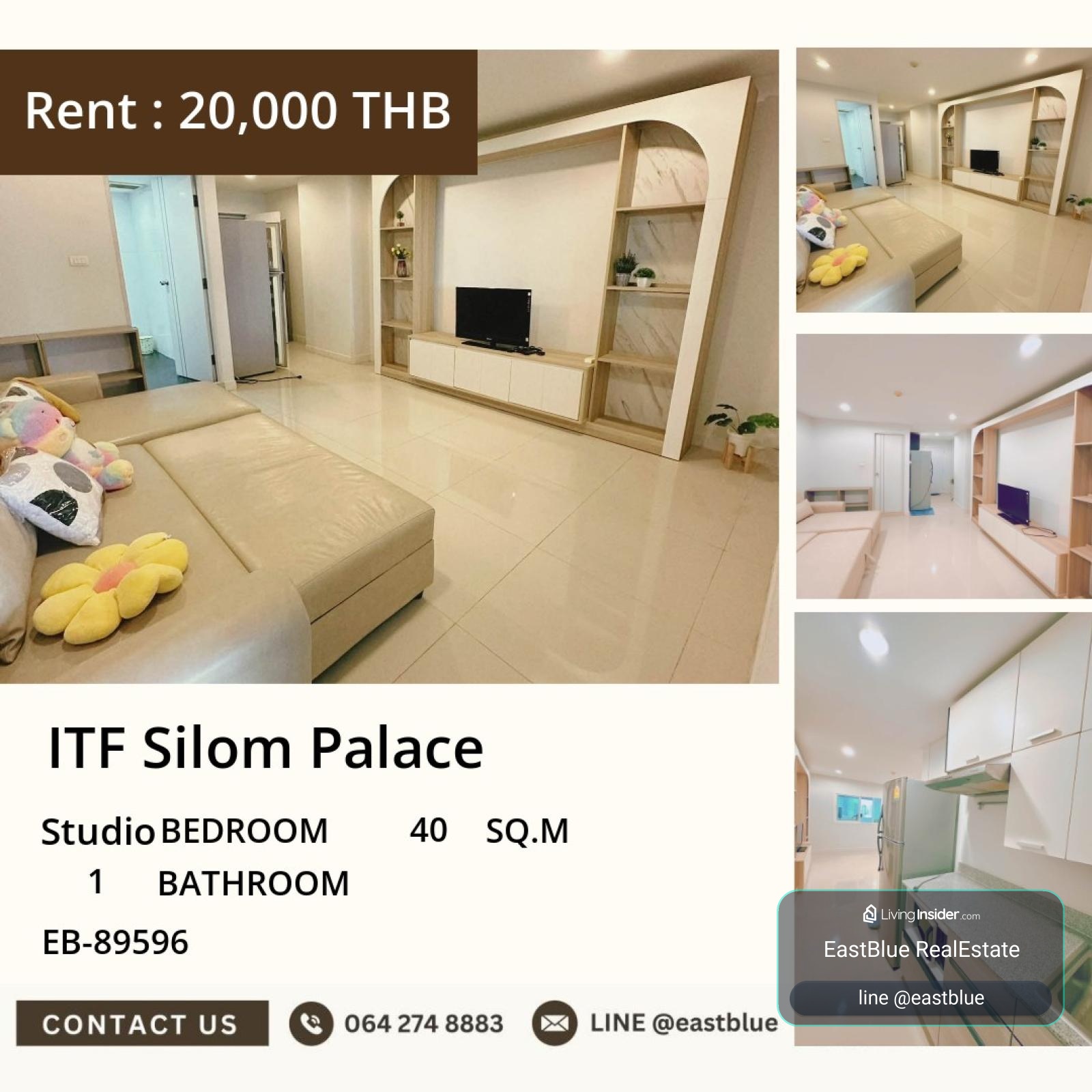 02/10/2026, ให้เช่า ITF Silom Palace 1 นอน 40 ตร.ม. วิวสูง ติด BTS ศาลาแดง 20,000 บาท 🌇 0642748883 – รูปที่ 3