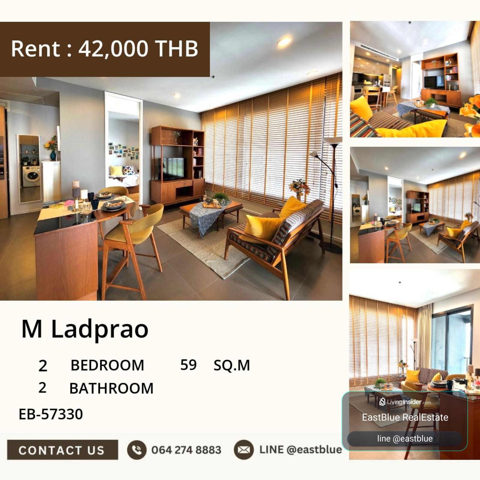 02/10/2026, 🏙️ Luxurious 2-Bed Condo @ M Ladprao! EB-57330 🔑
Spacious 59 sqm, close to BTS/MRT, all amenities! 42,000 THB/mo 0642748883 – รูปที่ 2