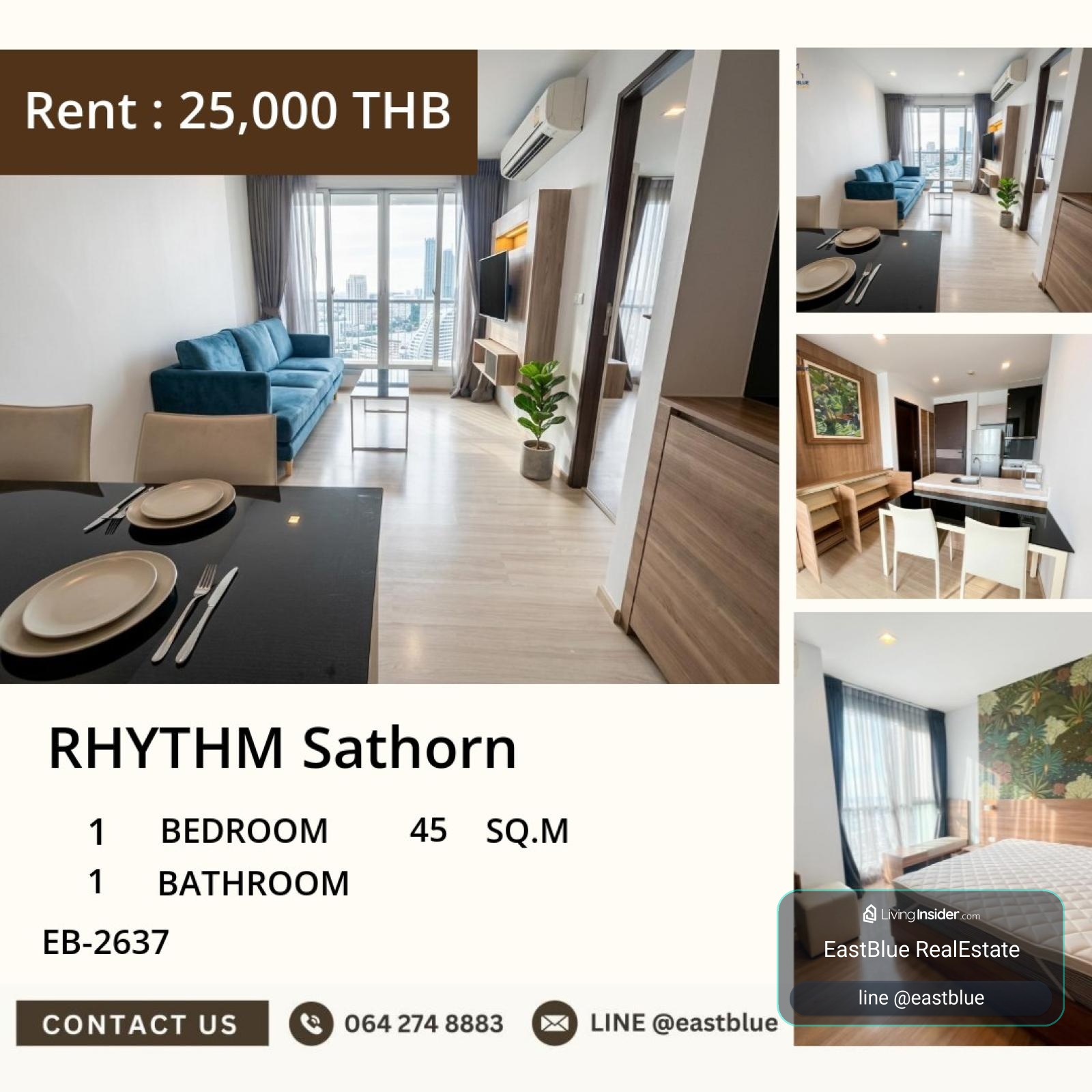02/10/2026, ให้เช่าคอนโด RHYTHM Sathorn วิวแม่น้ำ 45 ตร.ม. ใกล้ BTS สะพานตากสิน 🌇 0642748883 – รูปที่ 4