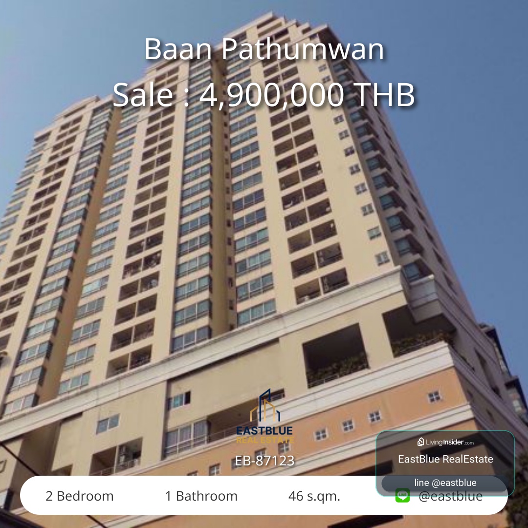 For Sale/Rent: Baan Pathumwan 2 Bed 46 sqm near BTS Phaya Thai 4.9M THB / 18,000 THB/month – รูปที่ 3