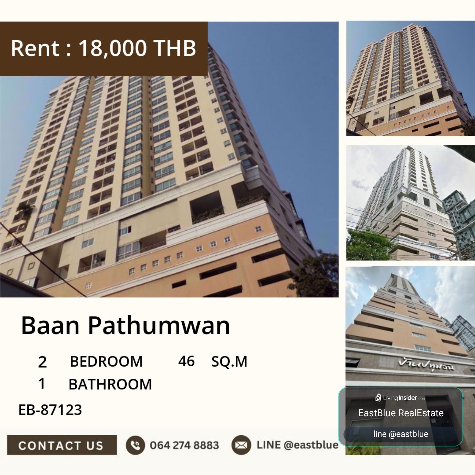 23/09/2026, ให้เช่า 2 ห้องนอน 46 ตร.ม. Baan Pathumwan ติด BTS พญาไท 18,000 บาท 🏙️ 0642748883 – รูปที่ 2