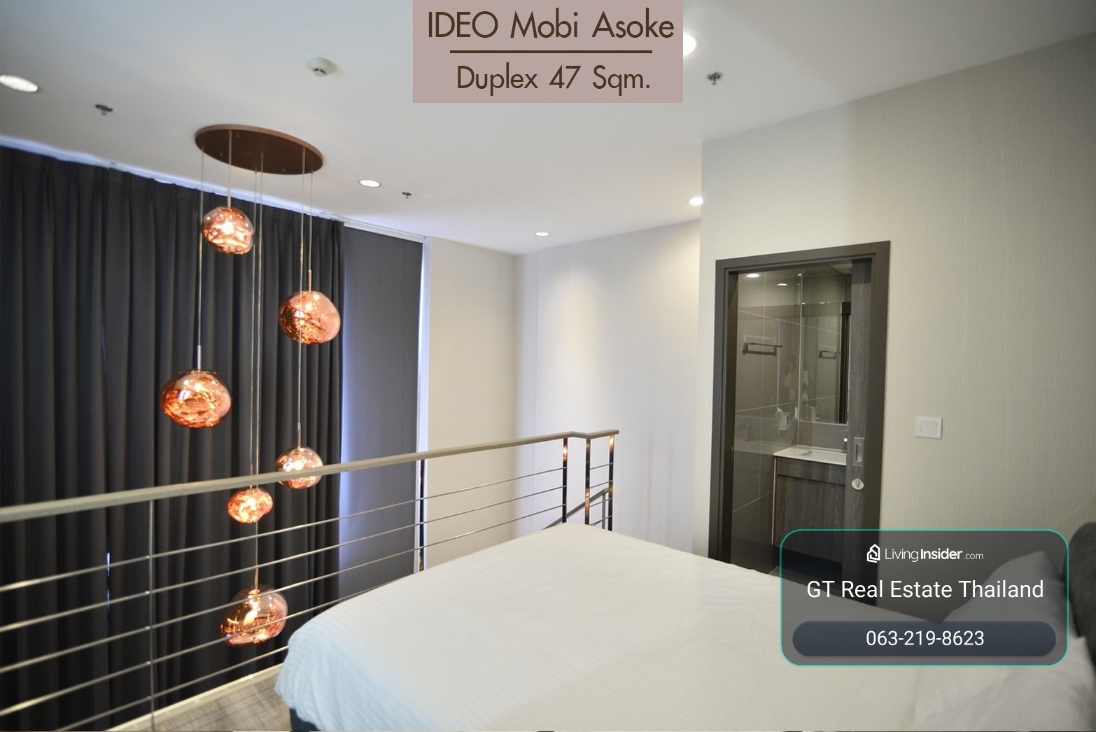 คอนโดDuplexว่างให้เช่าที่ Ideo Mobi Asoke  – รูปที่ 4