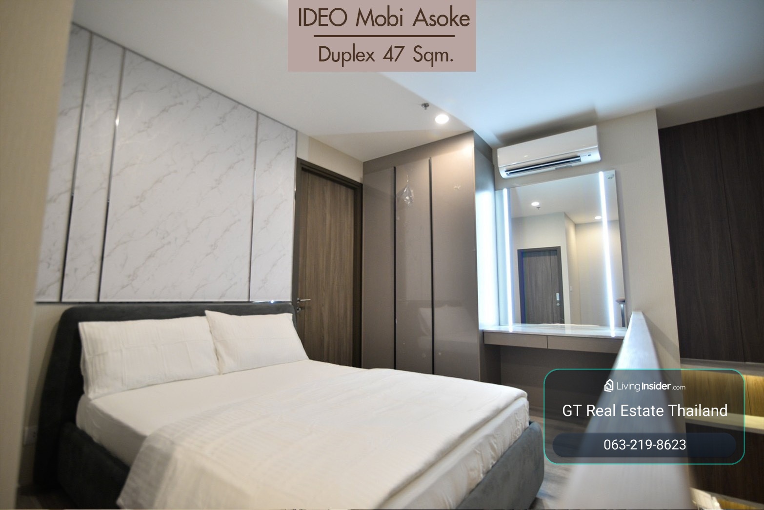 คอนโดDuplexว่างให้เช่าที่ Ideo Mobi Asoke  – รูปที่ 3