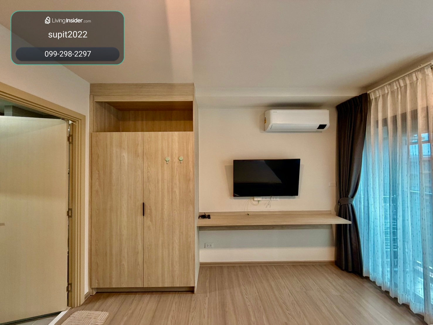 The room is fully decorated and ready to move in. The Base Downtown – รูปที่ 3