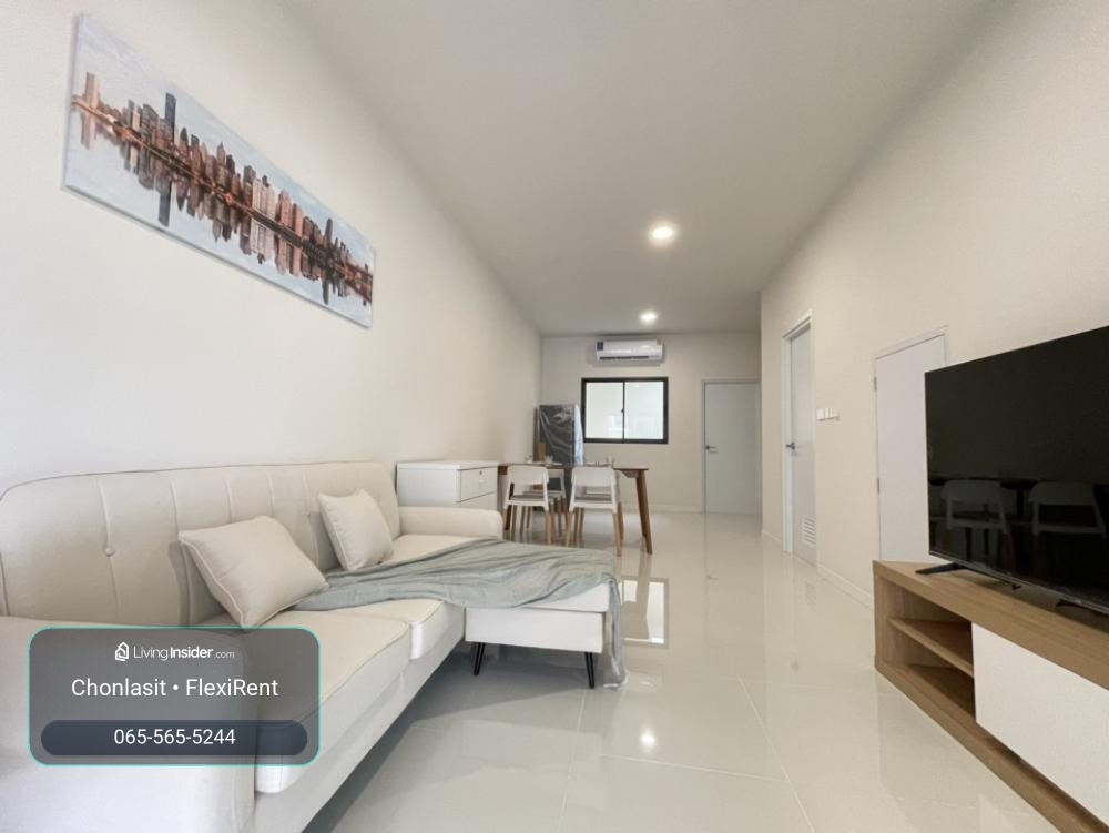 🏡 Townhome for rent, Altitude Craft Bangna ✨ The house is ready to move in, beautifully decorated, complete with furniture and electrical appliances 🔥 There is both an inside kitchen + an outside kitchen 🔥 The addition of the roof in front of the house an – รูปที่ 4