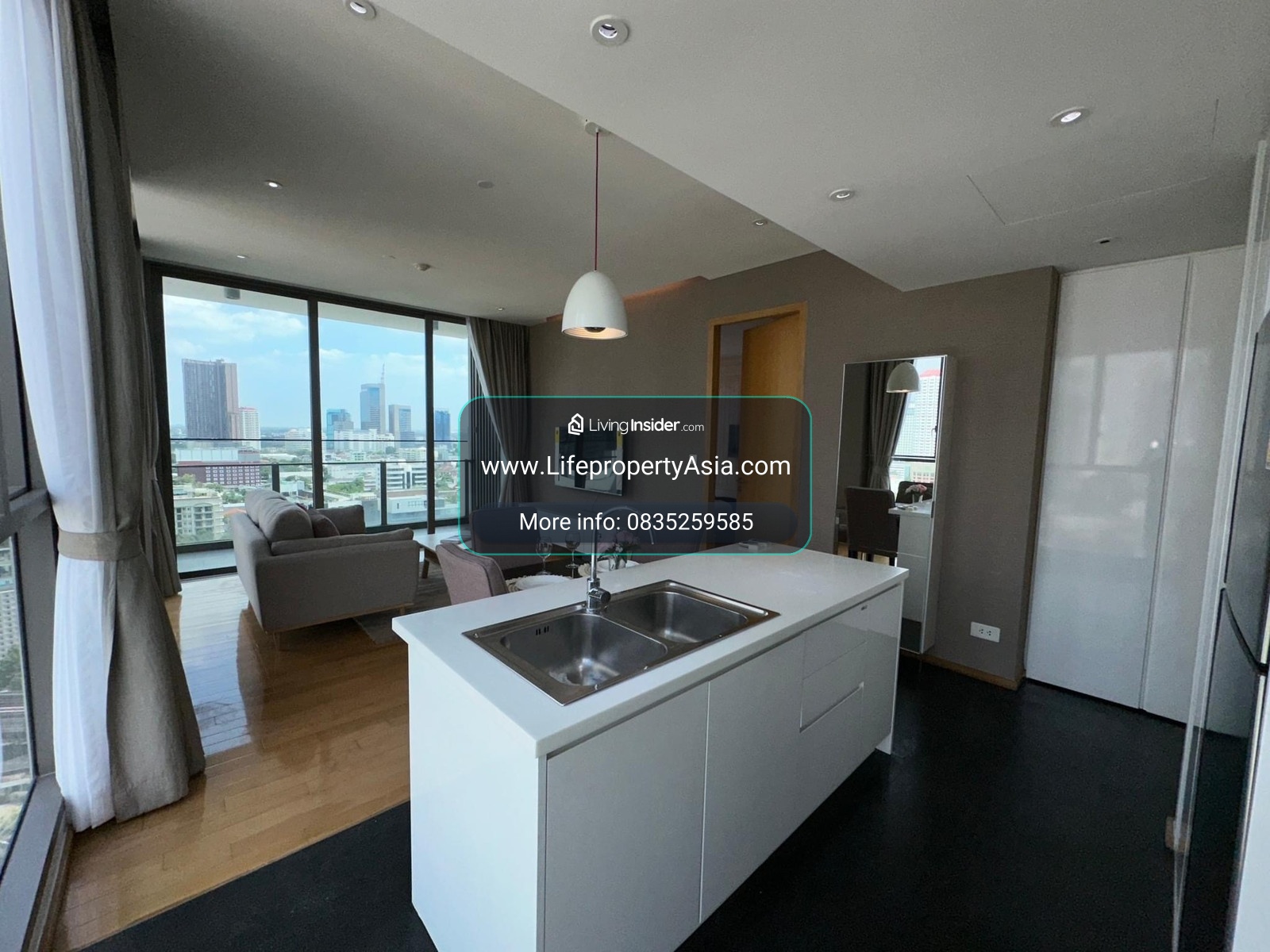 🌟 (For Rent) Aequa Sukhumvit 49 – High-Floor Pet-Friendly Corner 1BR Unit with Bathtub near BTS Thong Lo A bright and private corner residence on a high floor, featuring a bathtub, king-size bed, full furnishings, and pet-friendly policy. – รูปที่ 3