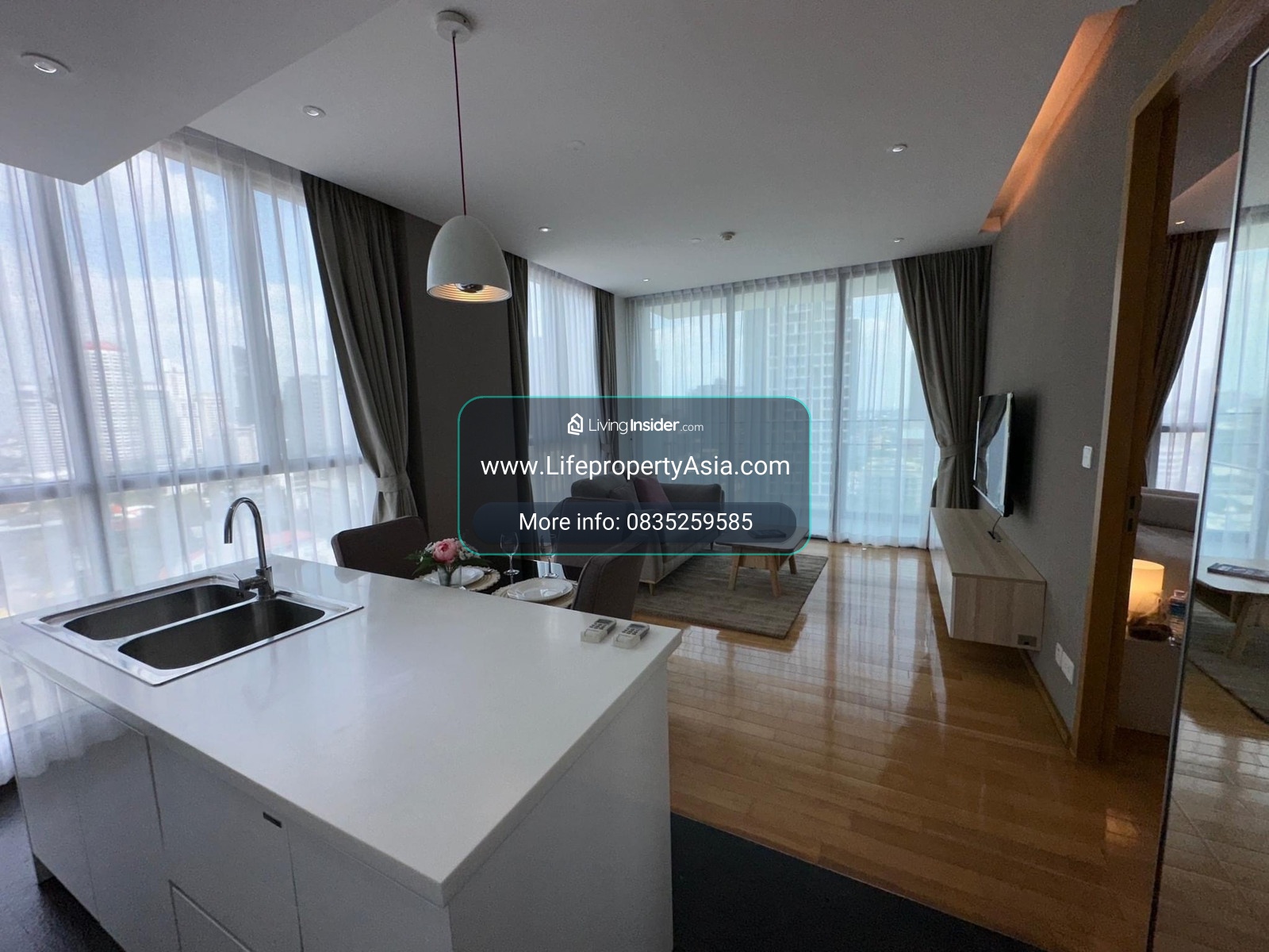 🌟 (For Rent) Aequa Sukhumvit 49 – High-Floor Pet-Friendly Corner 1BR Unit with Bathtub near BTS Thong Lo A bright and private corner residence on a high floor, featuring a bathtub, king-size bed, full furnishings, and pet-friendly policy. – รูปที่ 4