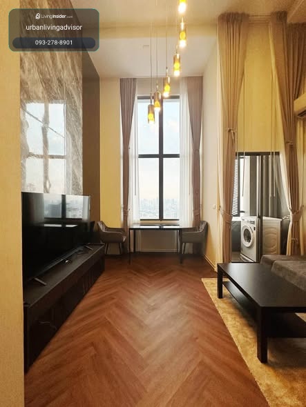 Double Volume, ceiling height 4.4m. | 1 bedroom, 44 sq m., beautiful view north-east, near BTS On Nut 300m. @Siamese Sukhumvit 48 | 28,000 baht. – รูปที่ 4