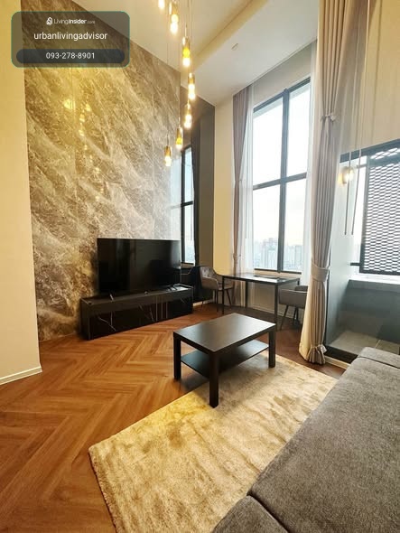 Double Volume, ceiling height 4.4m. | 1 bedroom, 44 sq m., beautiful view north-east, near BTS On Nut 300m. @Siamese Sukhumvit 48 | 28,000 baht. – รูปที่ 2