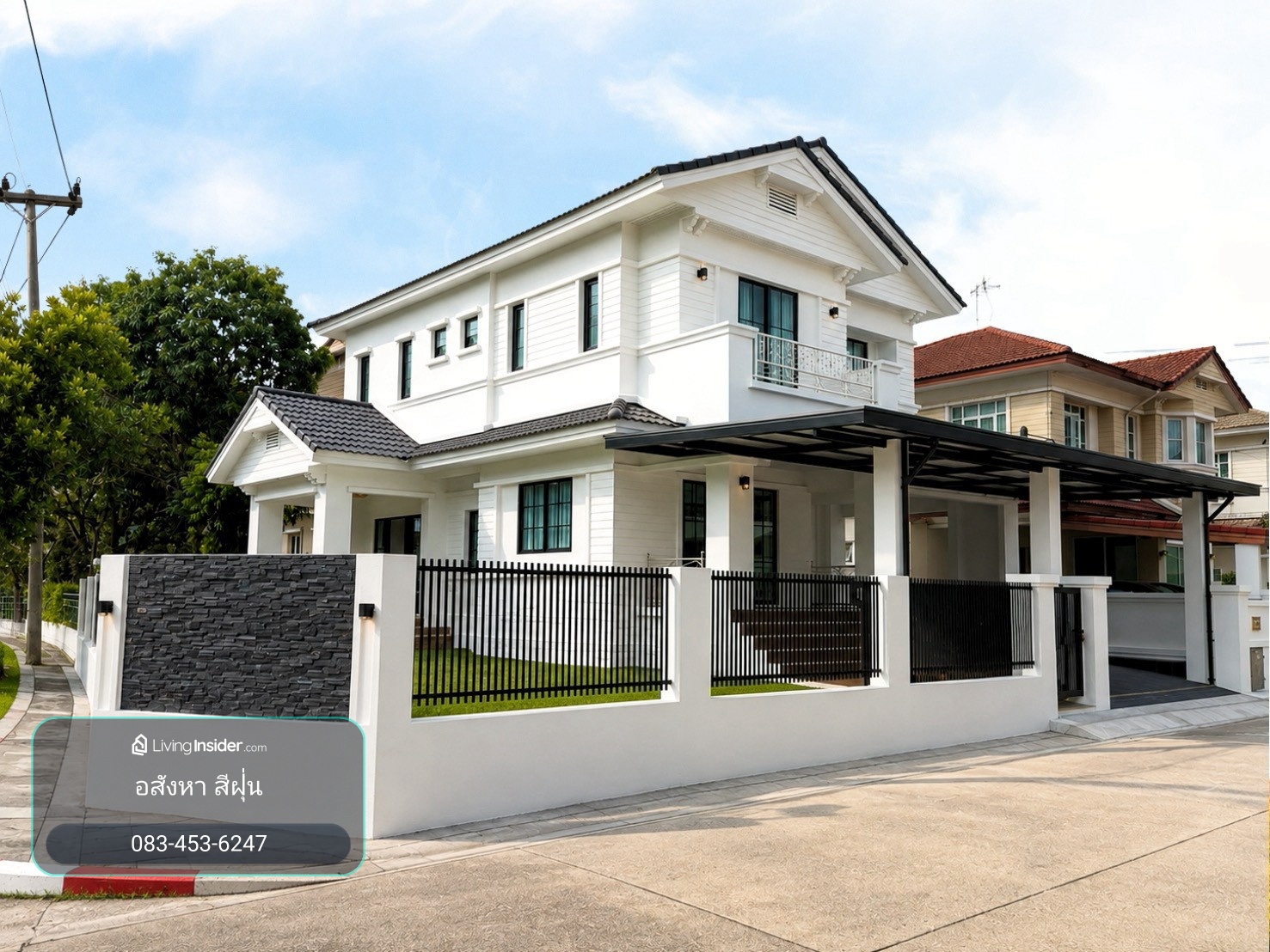 2-story detached house for sale, Manthana Village, Rangsit-Khlong 2, corner house, Soi 9, area 80.2 square meters, 3 bedrooms, Prachathipat Subdistrict, Thanyaburi District, Pathum Thani. – รูปที่ 2