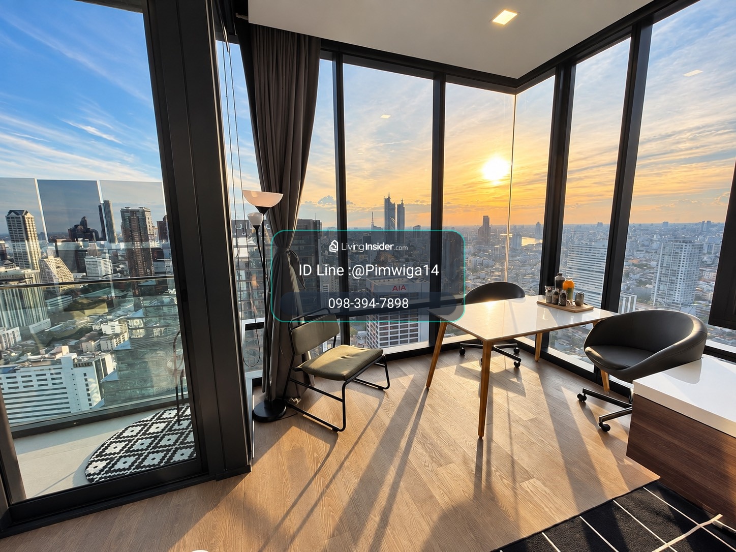 For rent, Chapter Chula–Samyan, Chapter Chula–Samyan, beautifully decorated room. Large windows open up to views of the city. with window corner Whether youre sitting, working or eating, youll get the atmosphere 💛 – รูปที่ 3