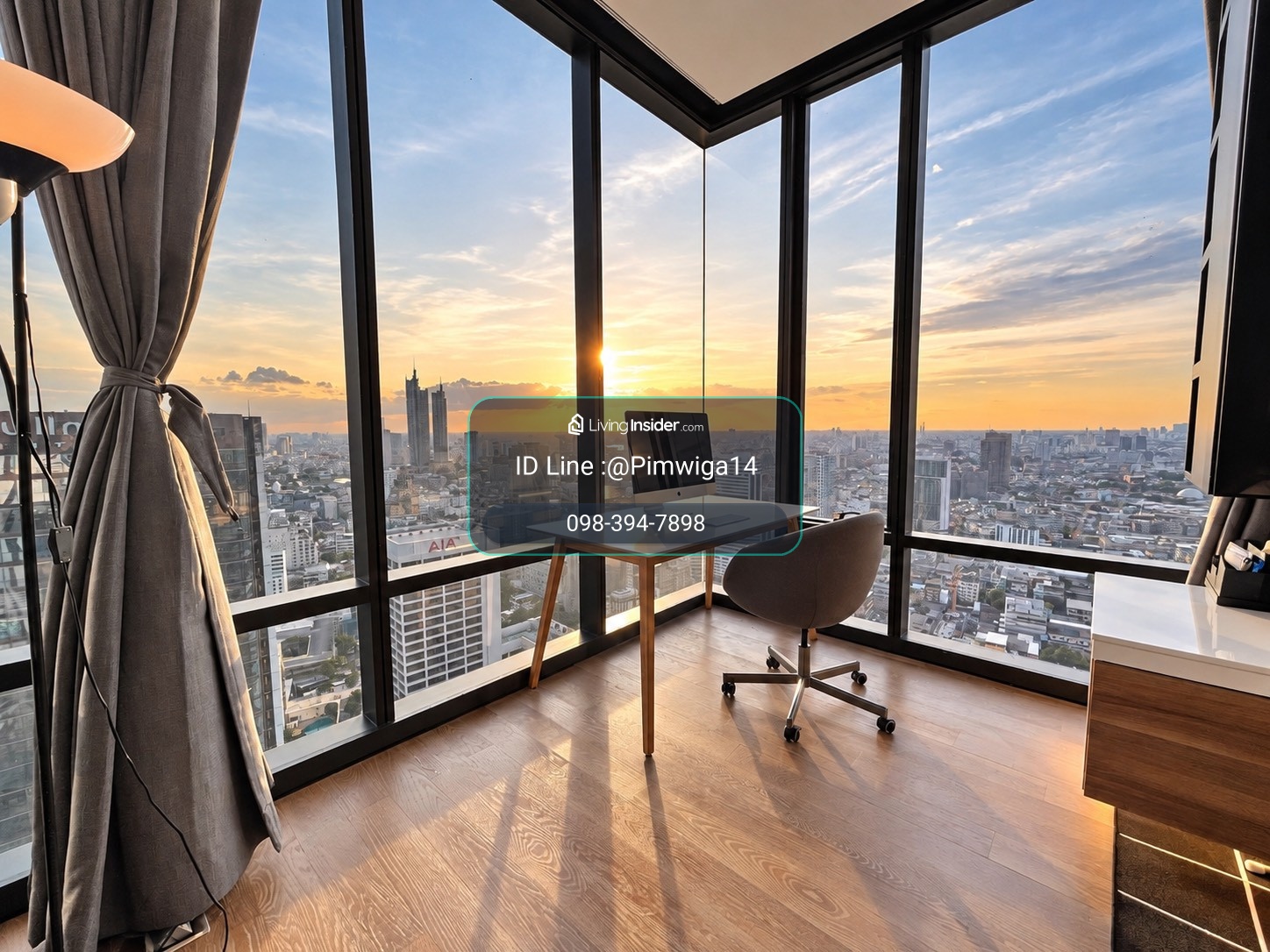 For rent, Chapter Chula–Samyan, Chapter Chula–Samyan, beautifully decorated room. Large windows open up to views of the city. with window corner Whether youre sitting, working or eating, youll get the atmosphere 💛 – รูปที่ 2