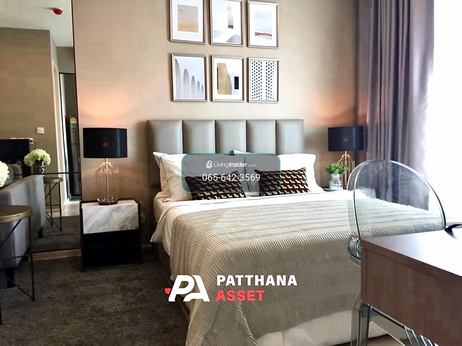 The most beautiful in the generation! For rent, Life Asoke studio, angelic condition, high floor, unblocked view, ready to move in ✨ Details: 🔥 Beautiful room, newly leaked! The most beautiful condition in the building. Decorated and ready to move in imme – รูปที่ 2