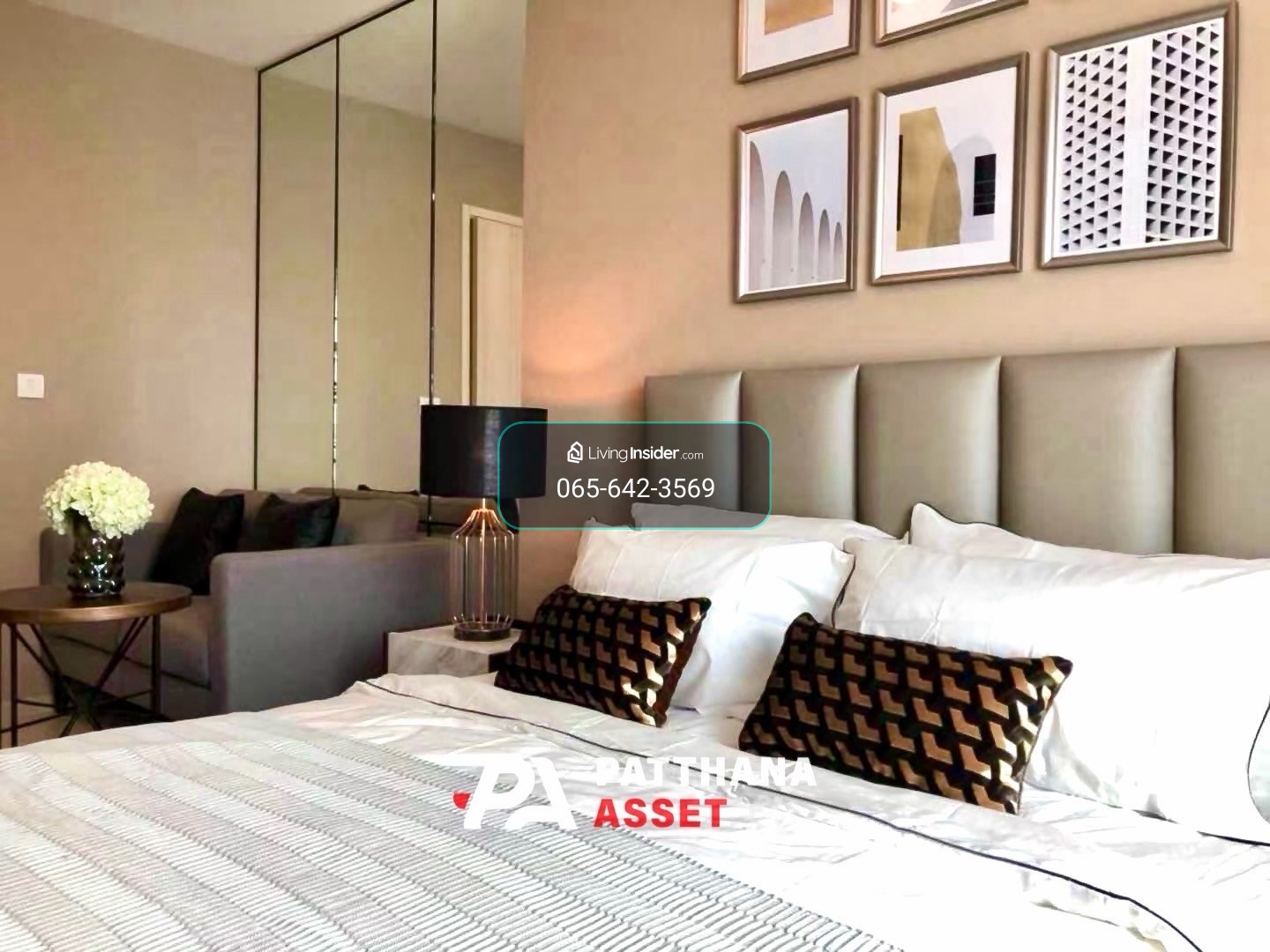 The most beautiful in the generation! For rent, Life Asoke studio, angelic condition, high floor, unblocked view, ready to move in ✨ Details: 🔥 Beautiful room, newly leaked! The most beautiful condition in the building. Decorated and ready to move in imme – รูปที่ 3