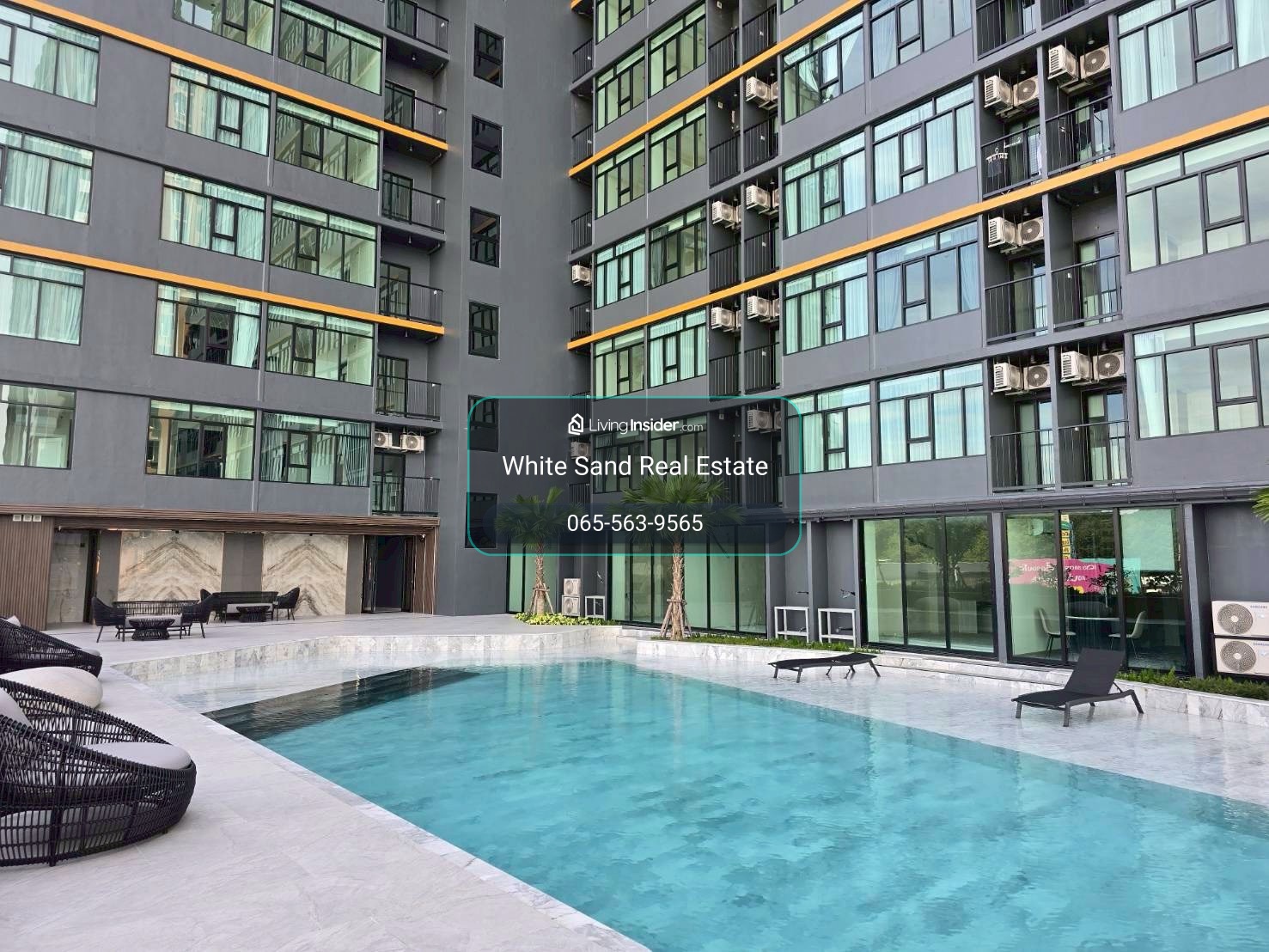The Strand Indeed Condo Sriracha, complete in one place! Salt system swimming pool + Co-Working Space, 24 hour security system, starting at 1.29 million baht. Call 065-5639565 Line: @whitesand – รูปที่ 3