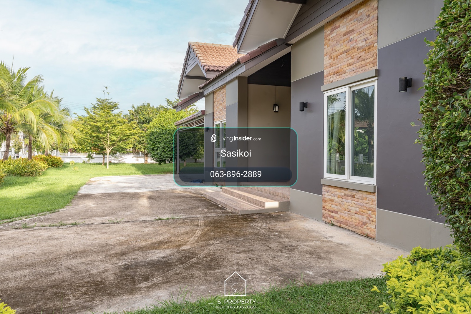 #House for rent. Kulphan Ville Village 9, Hang Dong District #Chiang Mai, near Kad Farang, ready to move in condition, behind the edge, maximum area 308 sq m., with a spacious lawn. Can raise pets – รูปที่ 3