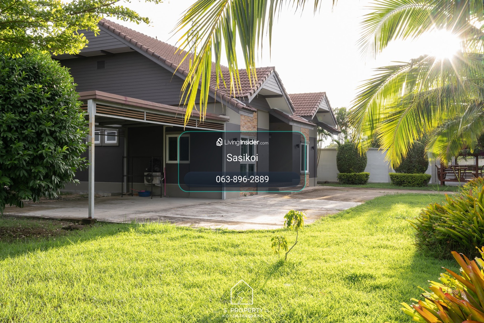 #House for rent. Kulphan Ville Village 9, Hang Dong District #Chiang Mai, near Kad Farang, ready to move in condition, behind the edge, maximum area 308 sq m., with a spacious lawn. Can raise pets – รูปที่ 2