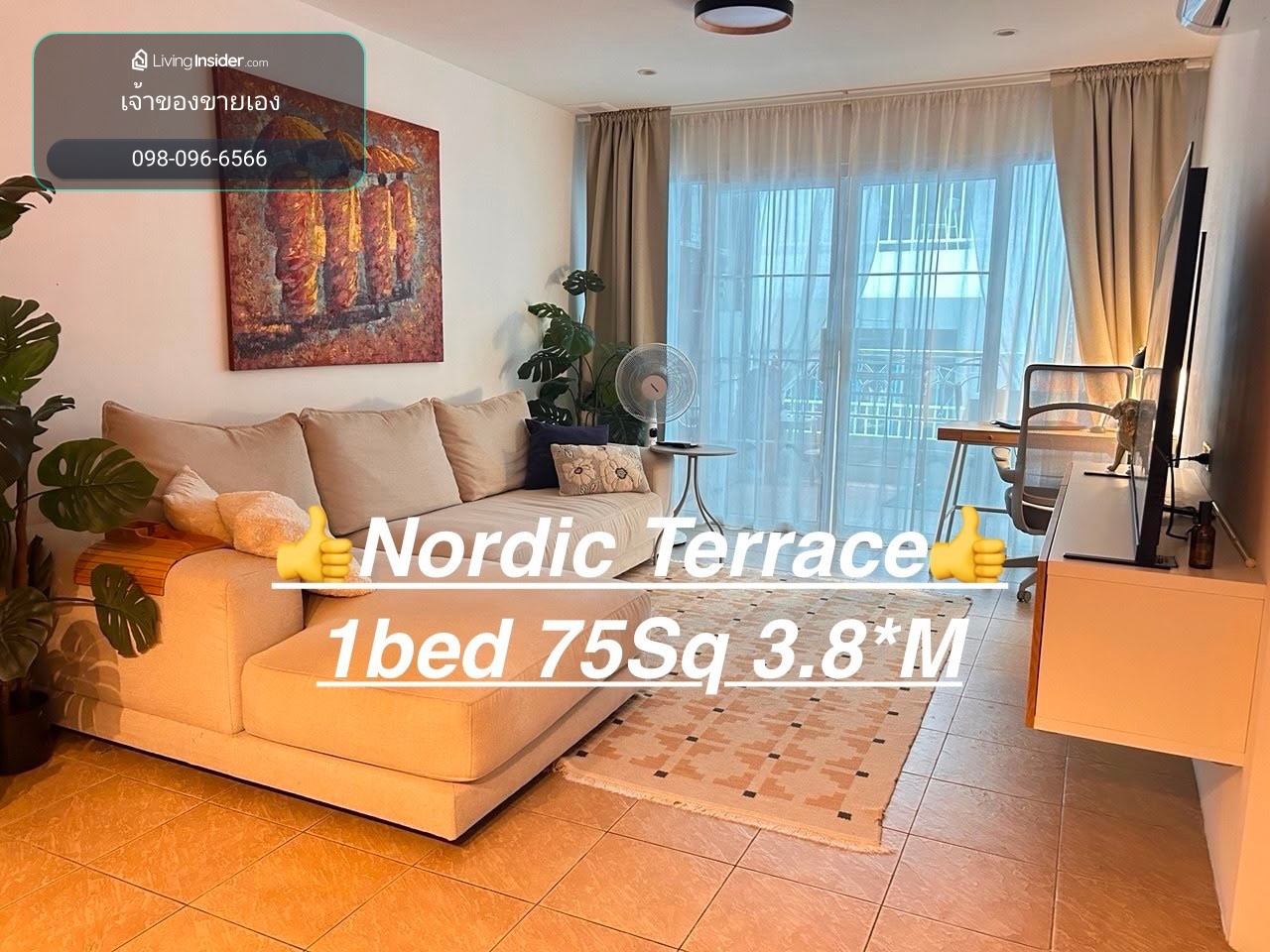 คอนโด Nordic Terrace พระตำหนัก พัทยา ห้องใหญ่ ตกแต่งสวยมาก สไตล์ Contemporary – รูปที่ 3