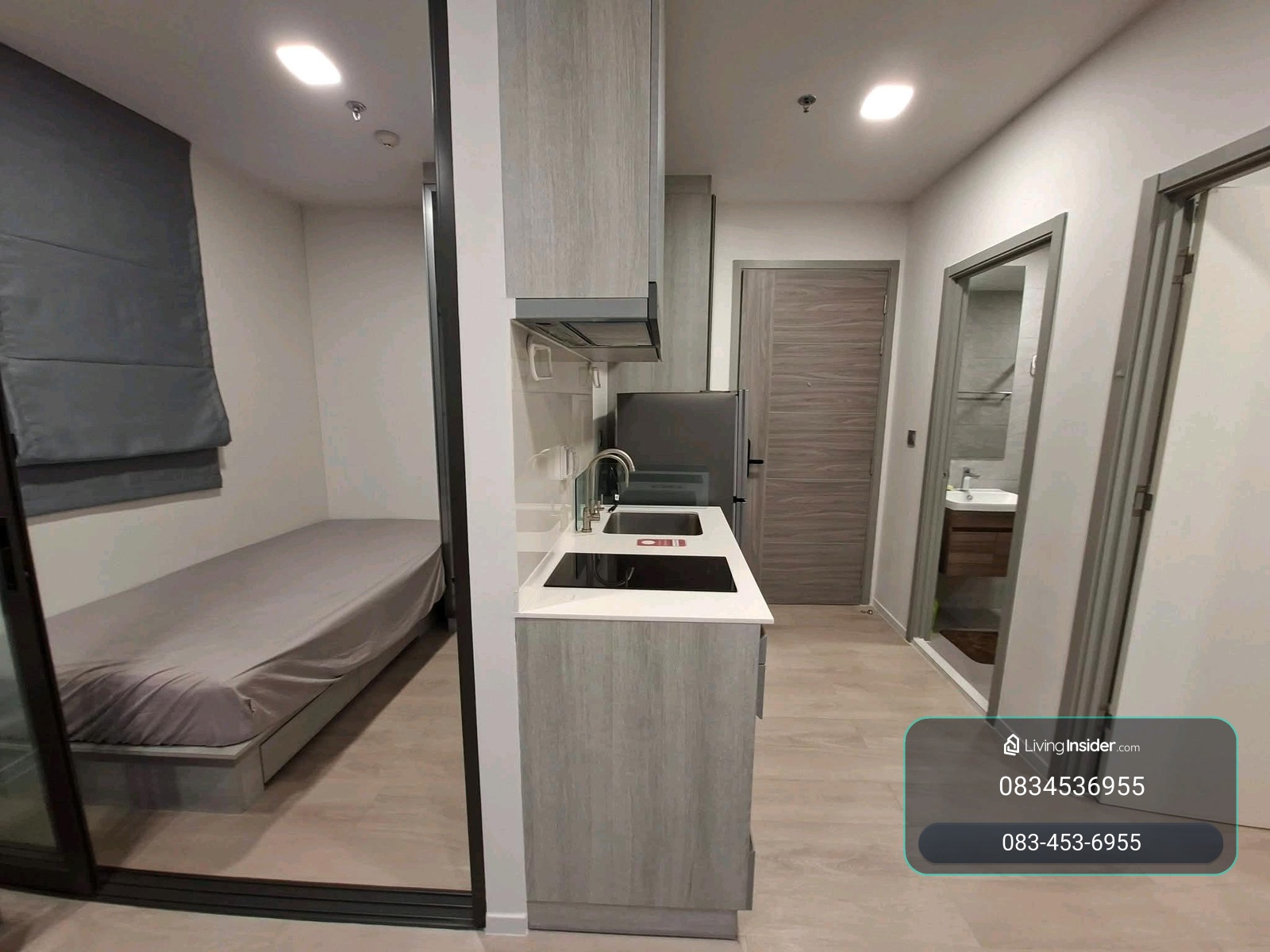 🔥For rent Modiz Launch 21,000/month, 2 bedroom room, area 35 sq m, Thammasat view, north, 12th floor, fully furnished, complete with coffee and tea. – รูปที่ 3